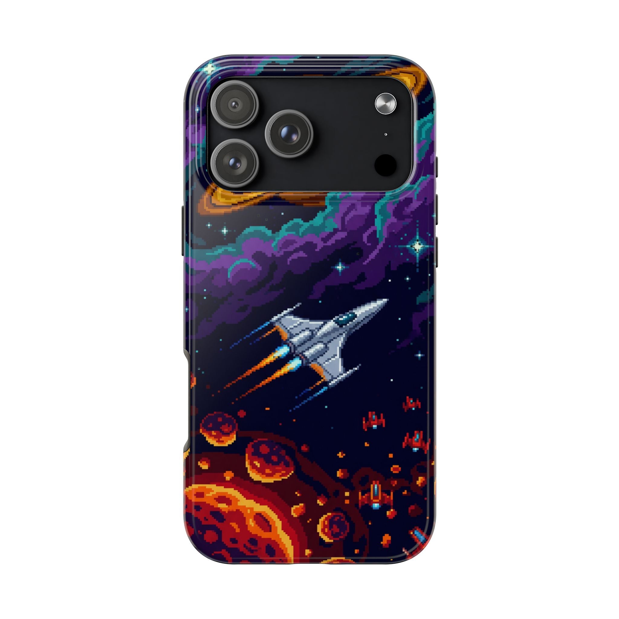 Retro Pixel Galactic Hero — Tough Phone Case