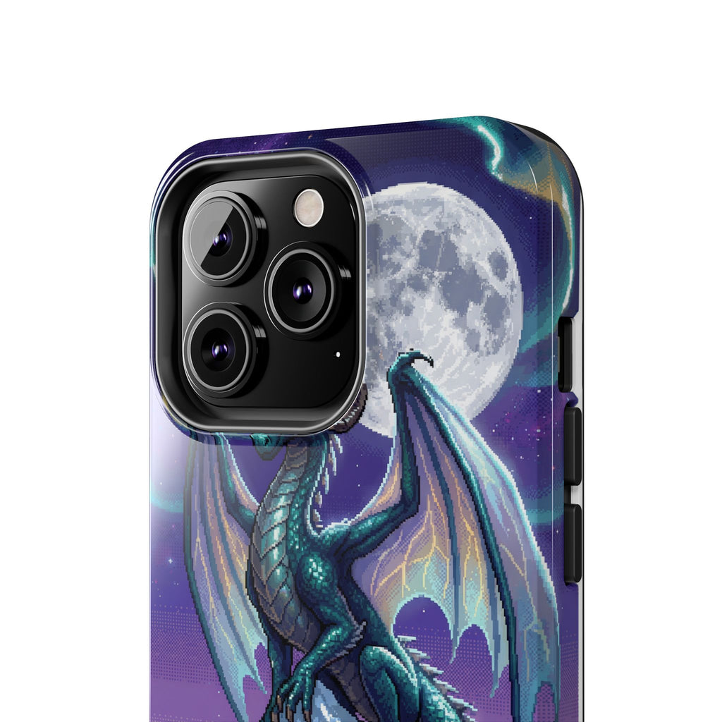 Retro Pixel Dragon on the Mountain Peak — Tough Phone Case