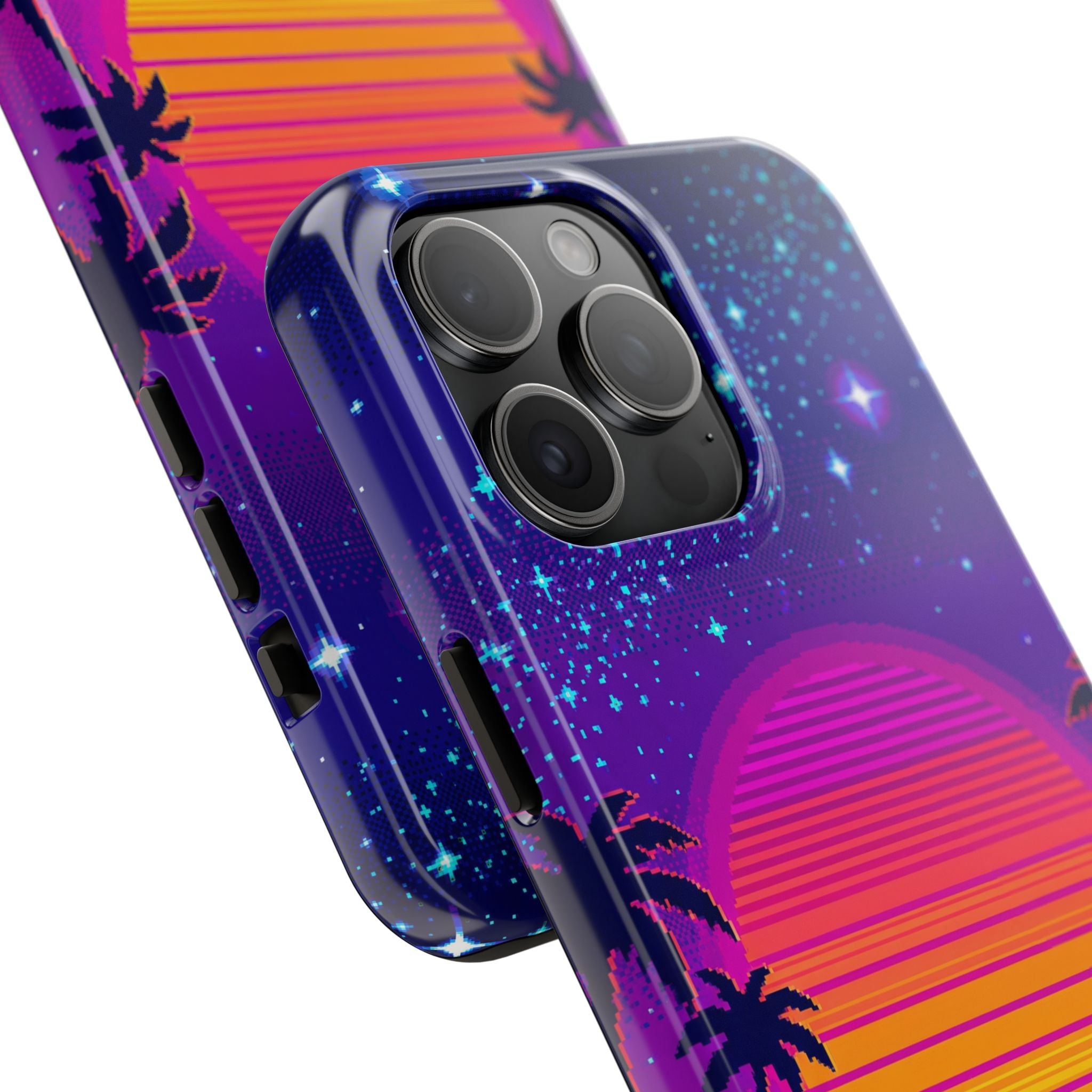 Retro Pixel 8-Bit Sunset — Tough Phone Case