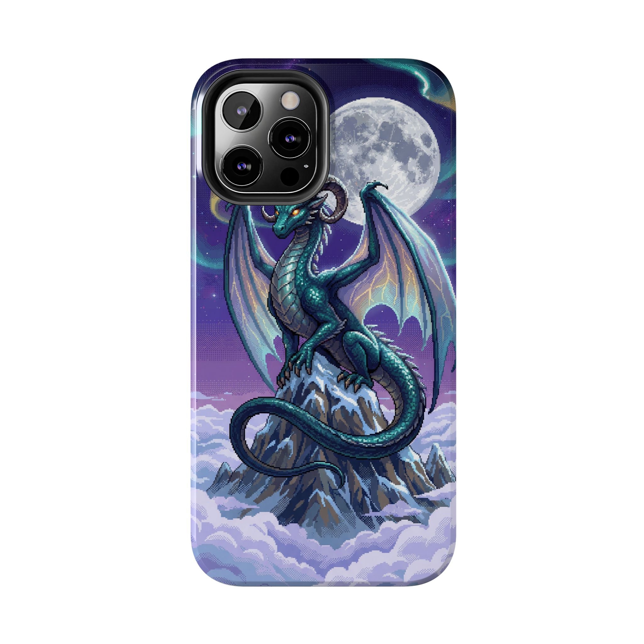 Retro Pixel Dragon on the Mountain Peak — Tough Phone Case
