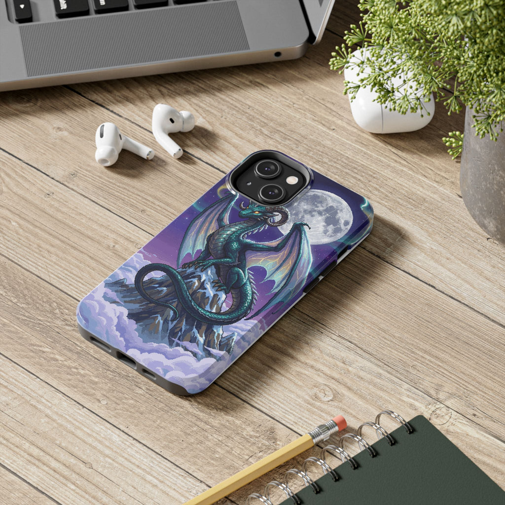 Retro Pixel Dragon on the Mountain Peak — Tough Phone Case