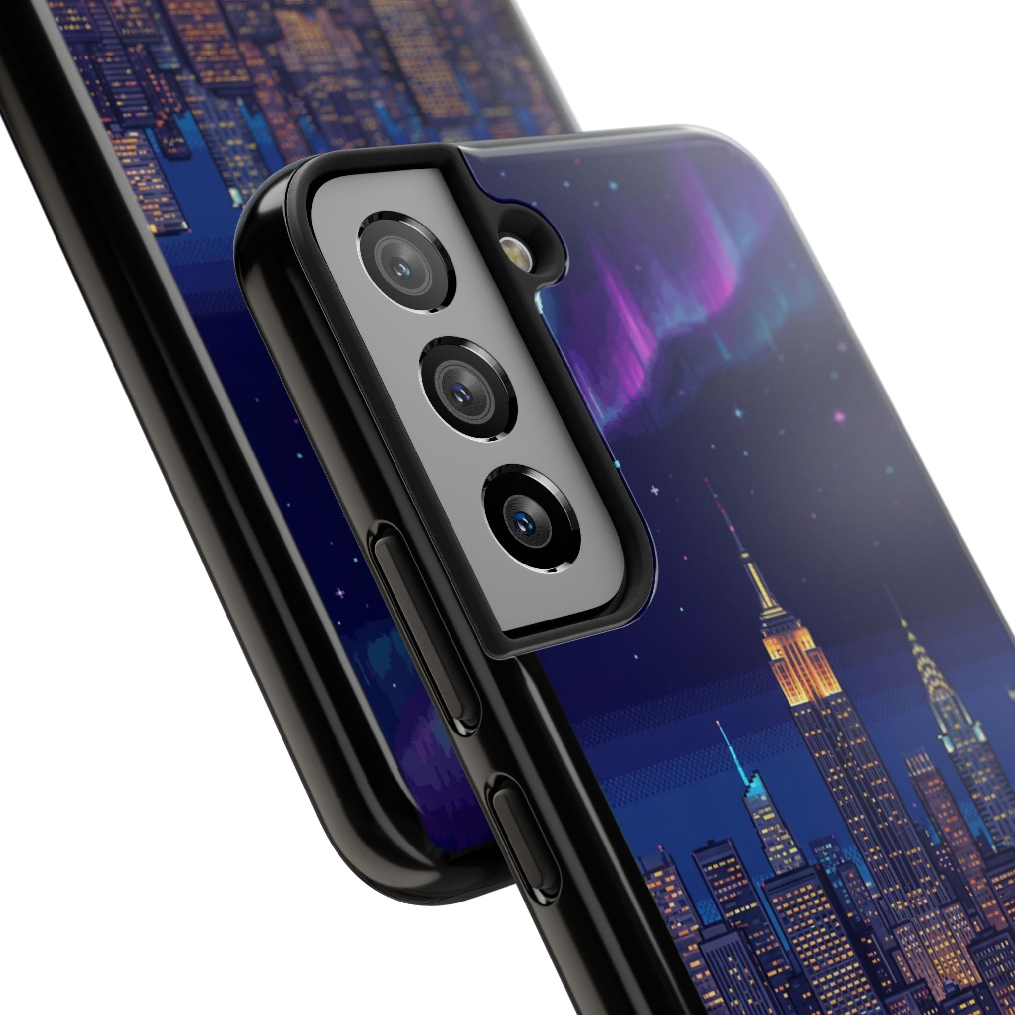 Retro Pixel NYC Skyline at Night — Tough Phone Case