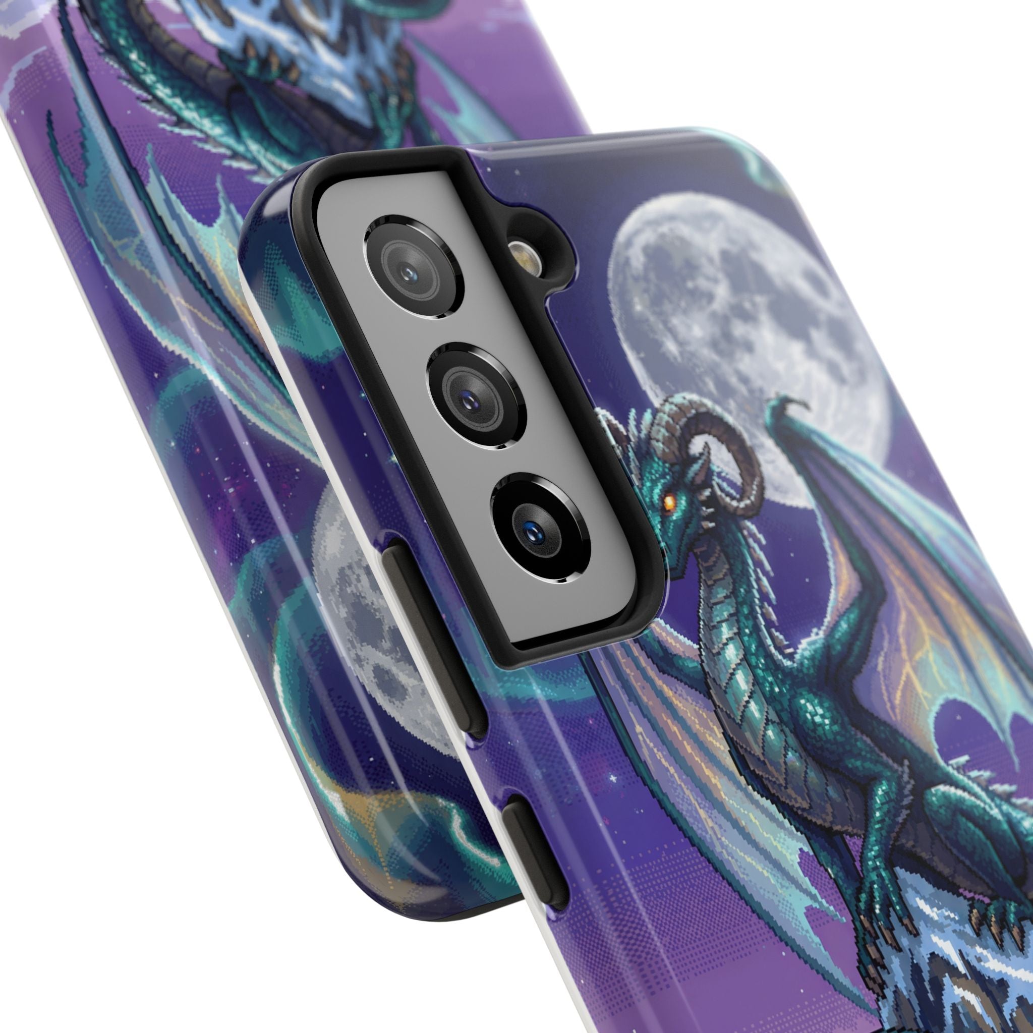Retro Pixel Dragon on the Mountain Peak — Tough Phone Case