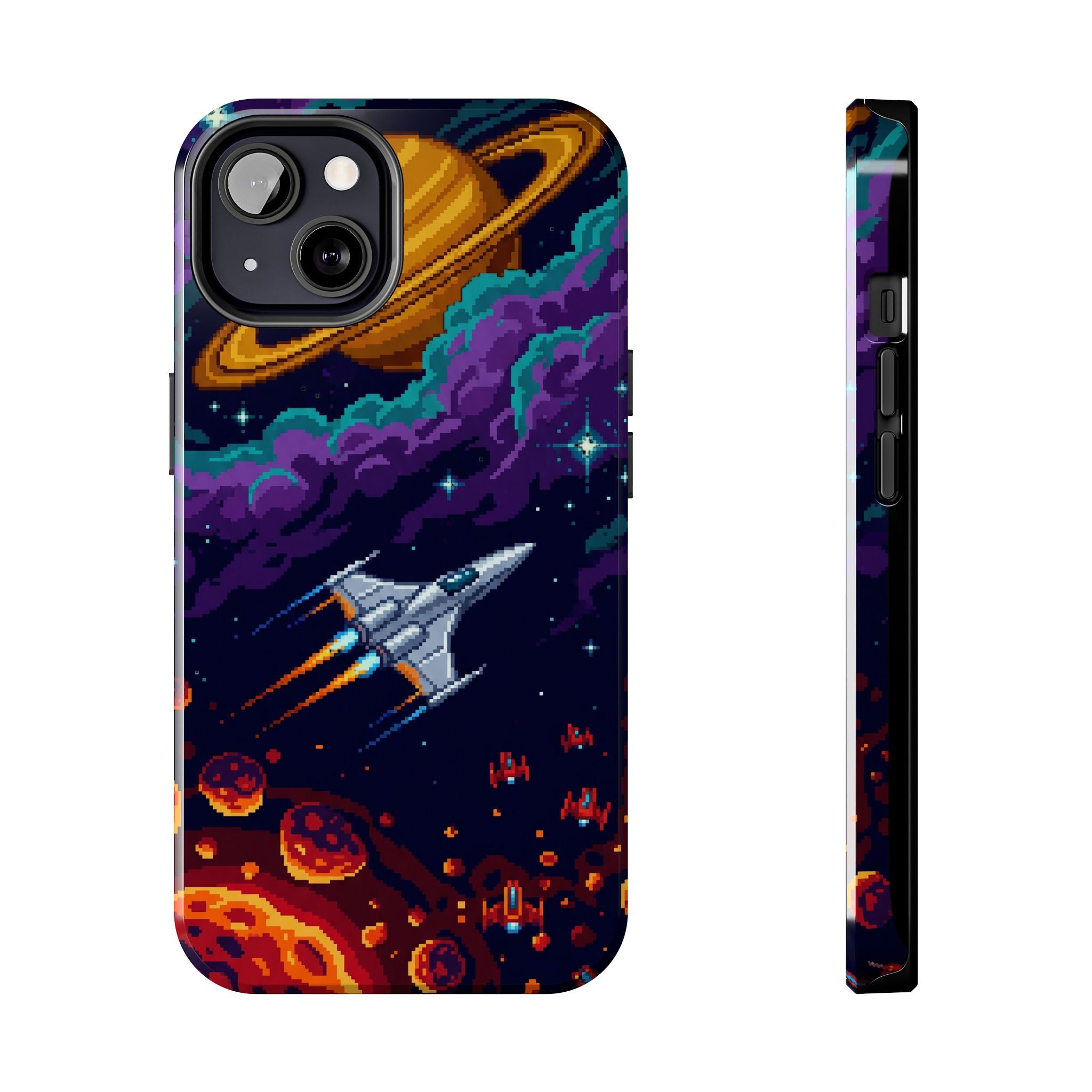 Retro Pixel Galactic Hero — Tough Phone Case