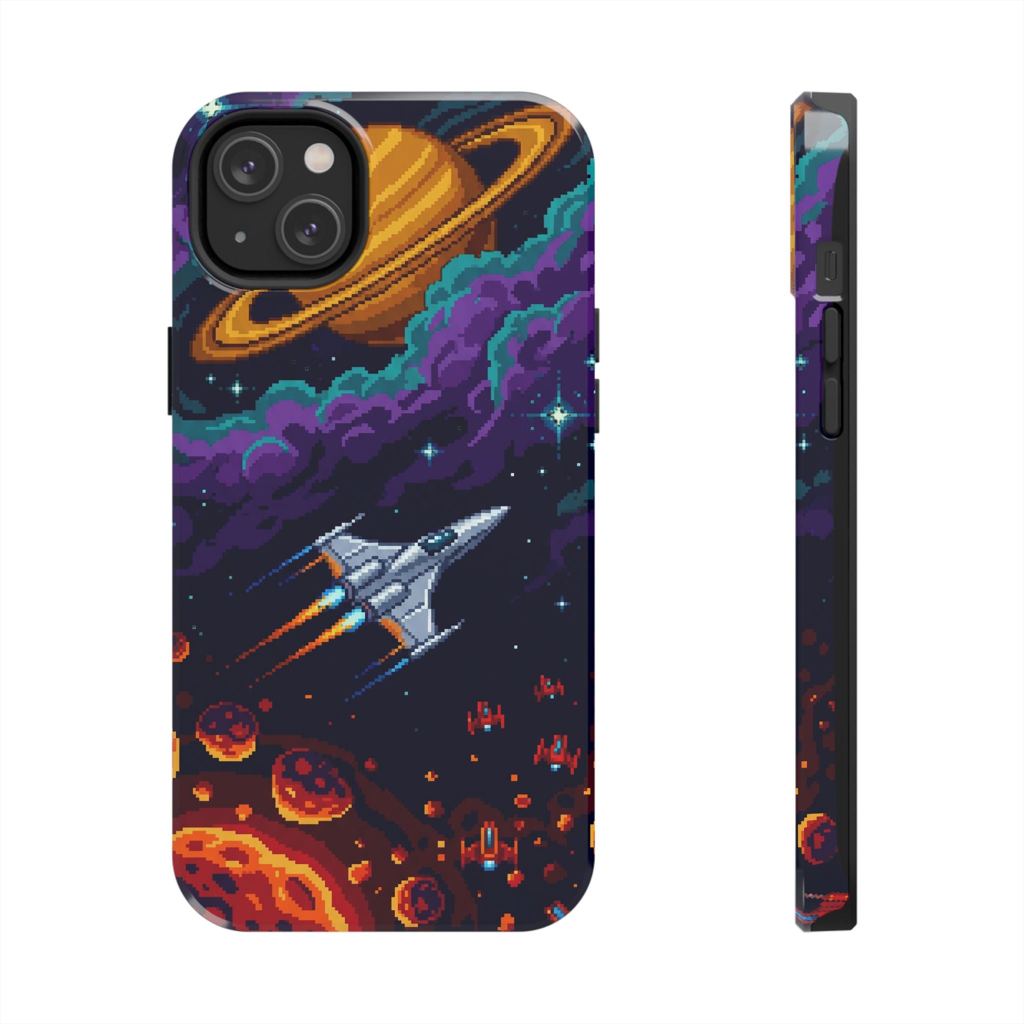 Retro Pixel Galactic Hero — Tough Phone Case
