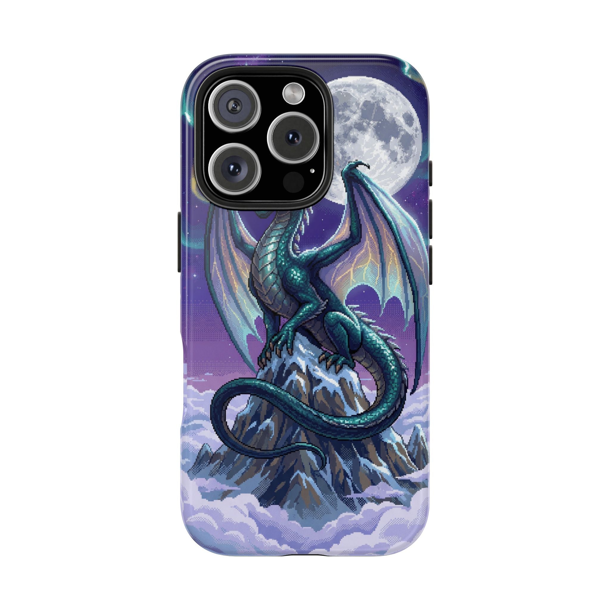 Retro Pixel Dragon on the Mountain Peak — Tough Phone Case