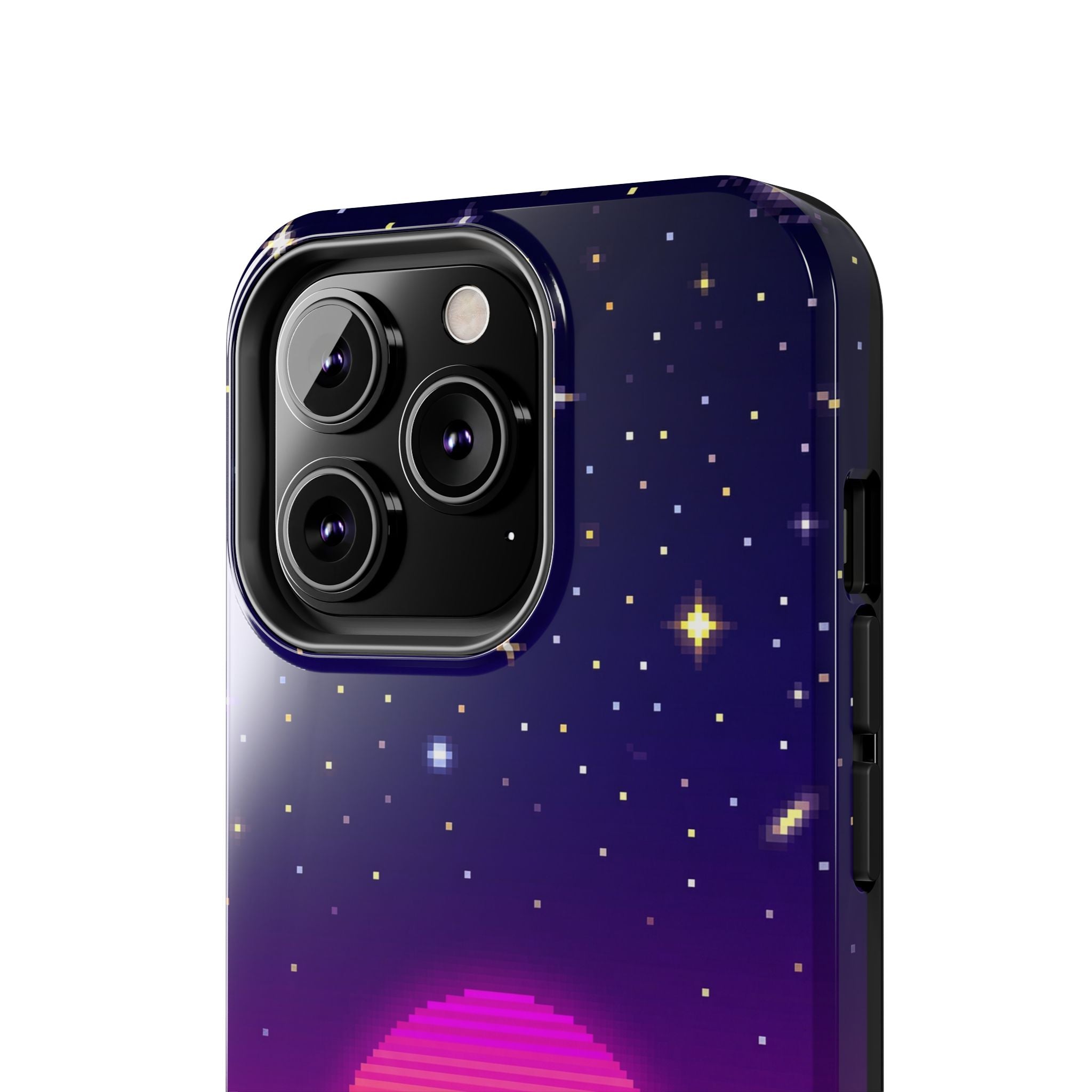 Retro Pixel Neon Grid — Tough Phone Case