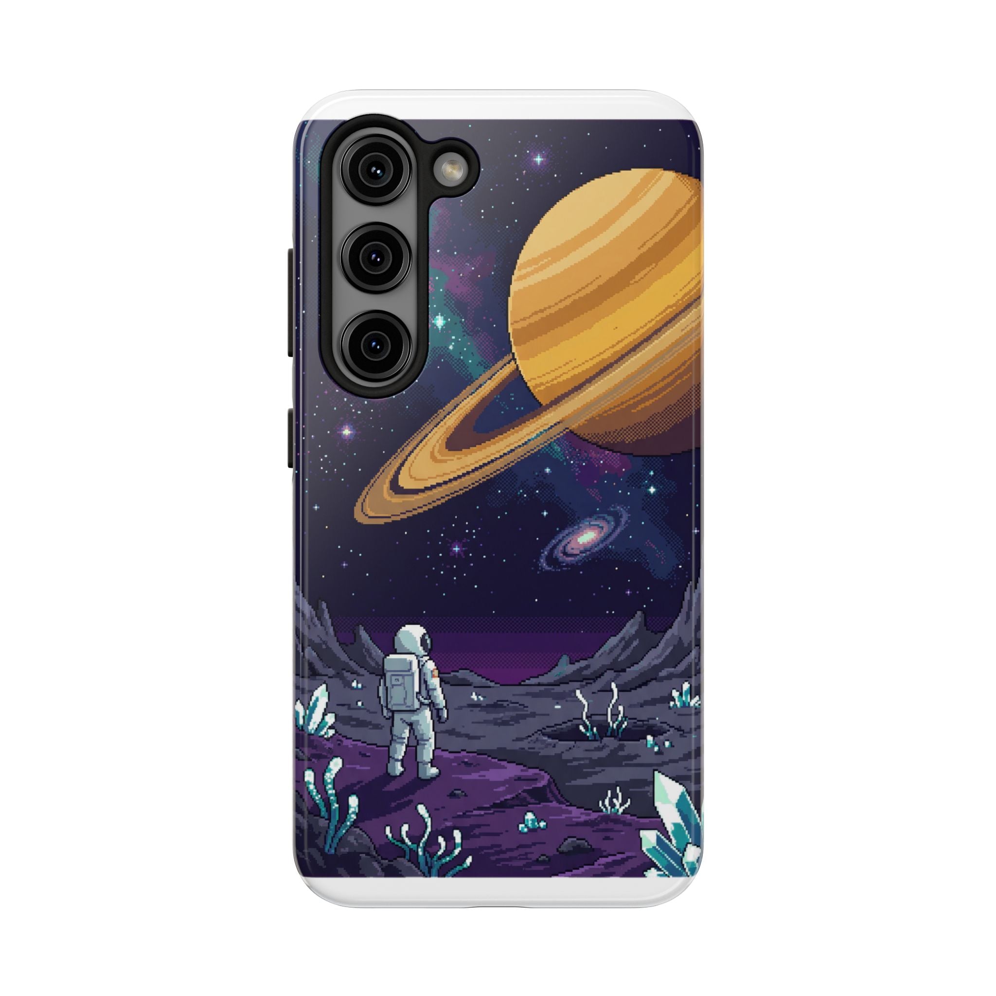 Retro Pixel Astronaut on an Alien World — Tough Phone Case