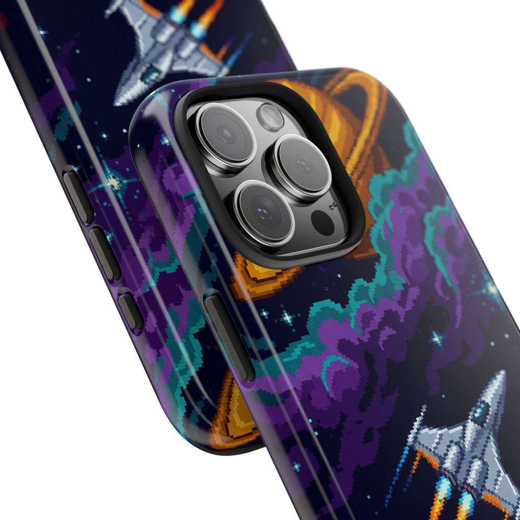 Retro Pixel Galactic Hero — Tough Phone Case