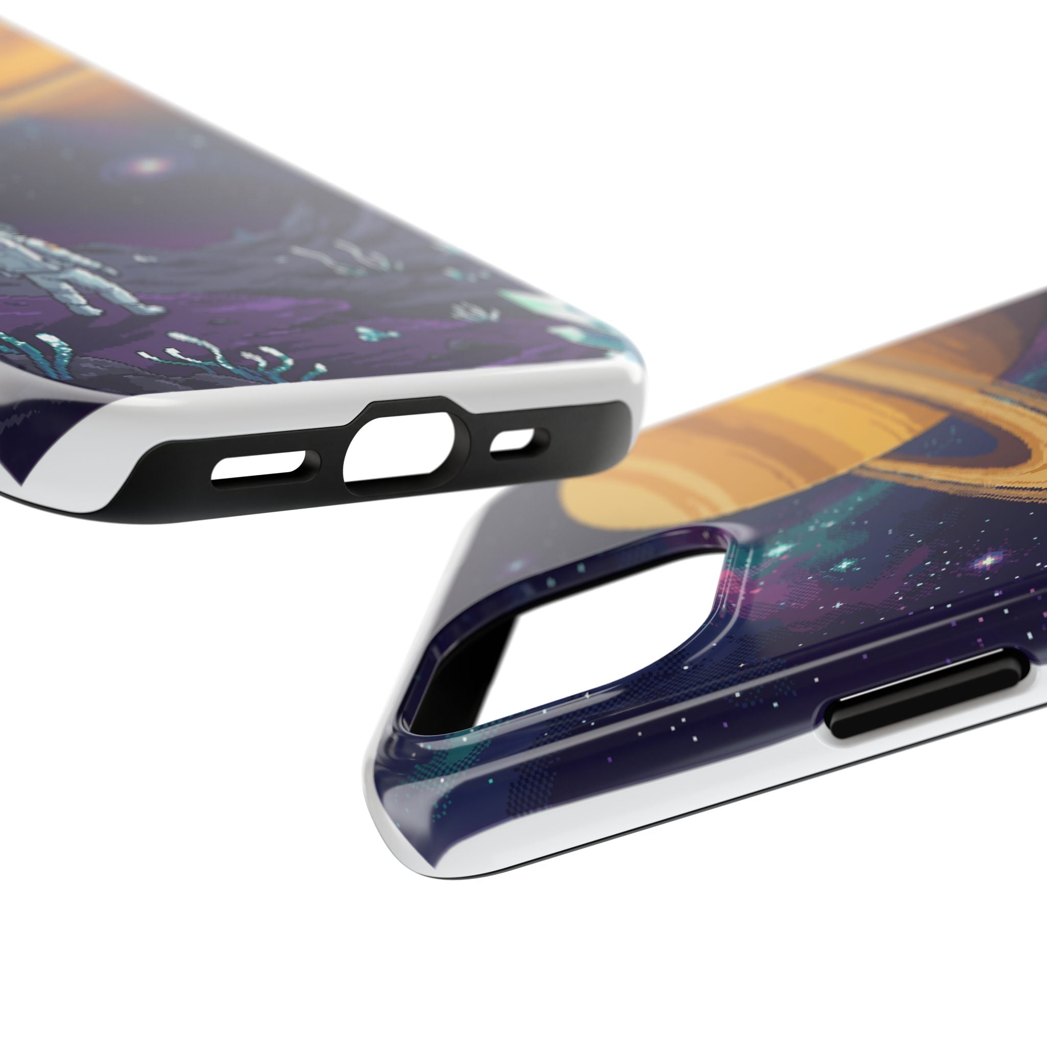 Retro Pixel Astronaut on an Alien World — Tough Phone Case