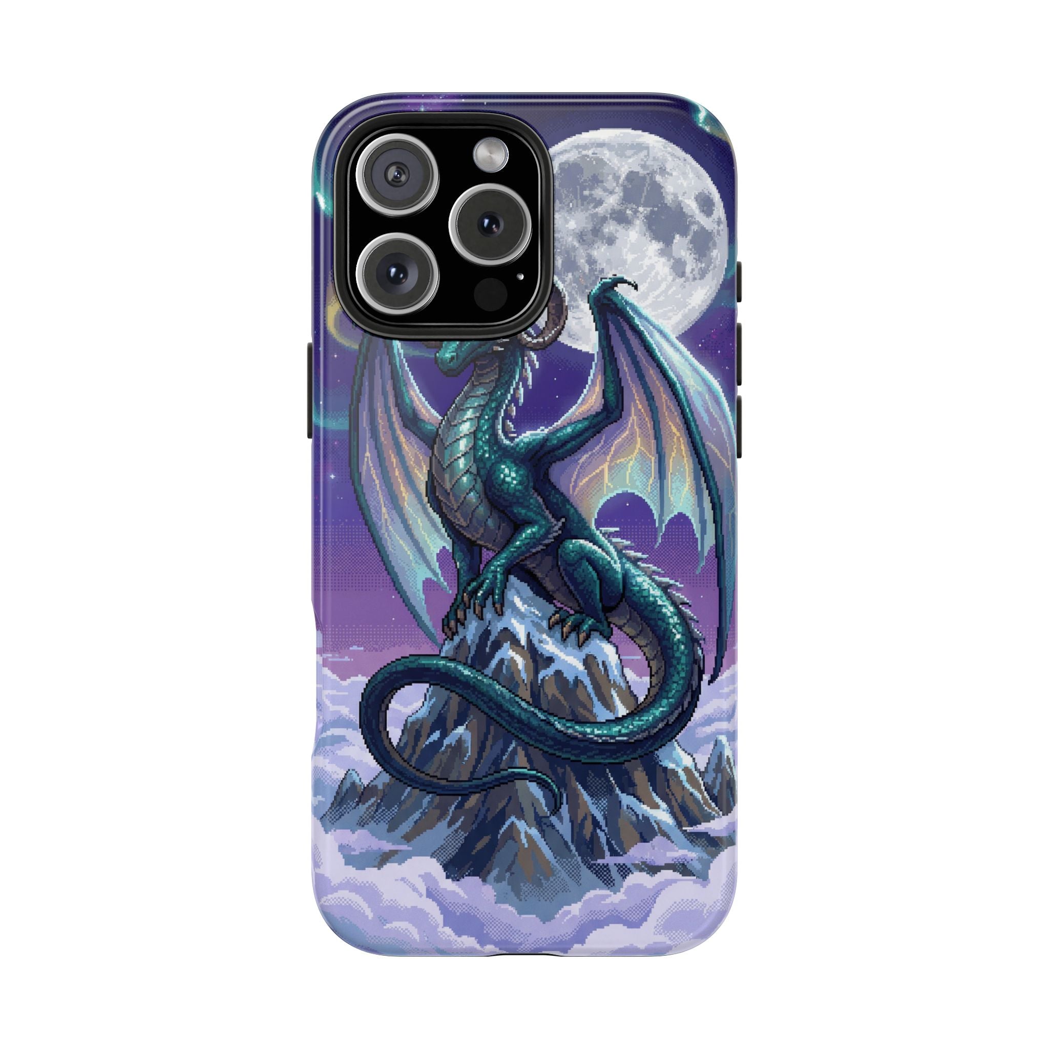 Retro Pixel Dragon on the Mountain Peak — Tough Phone Case