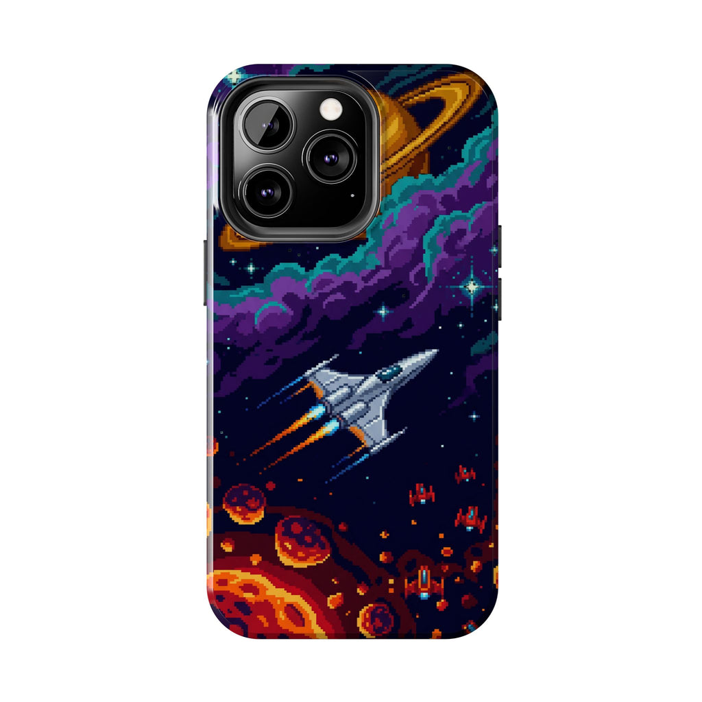 Retro Pixel Galactic Hero — Tough Phone Case