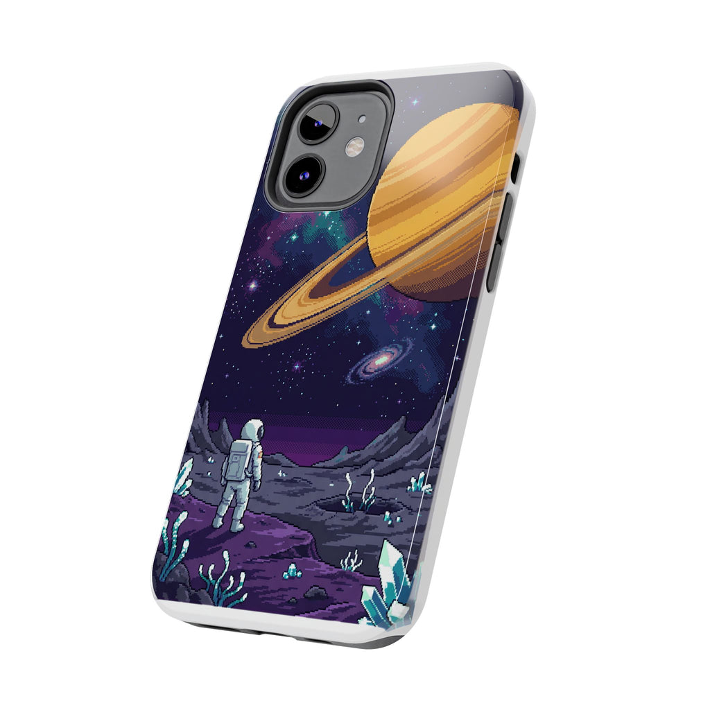 Retro Pixel Astronaut on an Alien World — Tough Phone Case