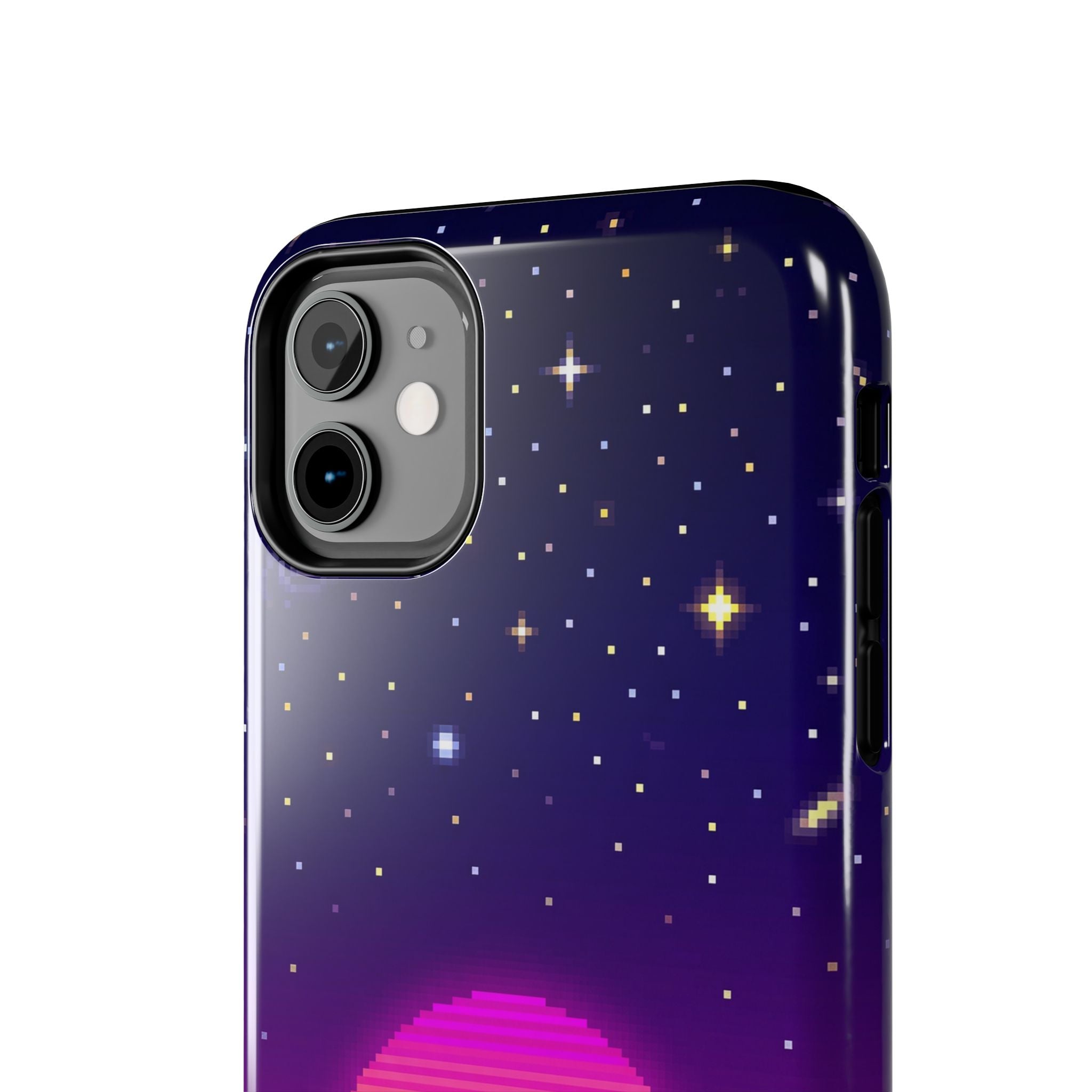 Retro Pixel Neon Grid — Tough Phone Case
