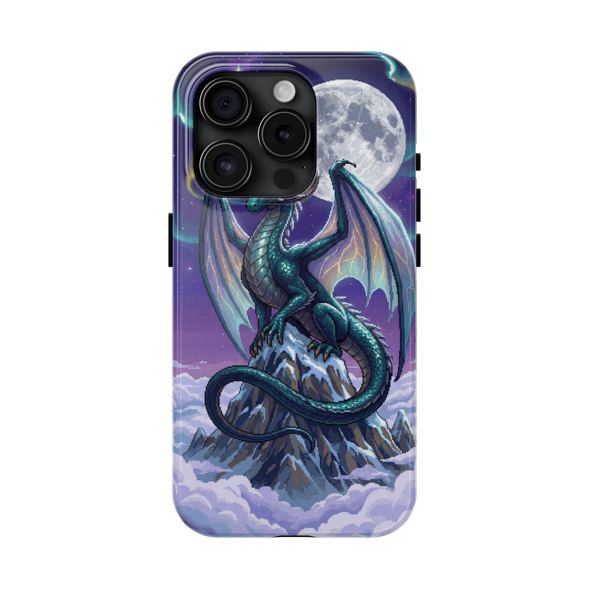 Retro Pixel Dragon on the Mountain Peak — Tough Phone Case