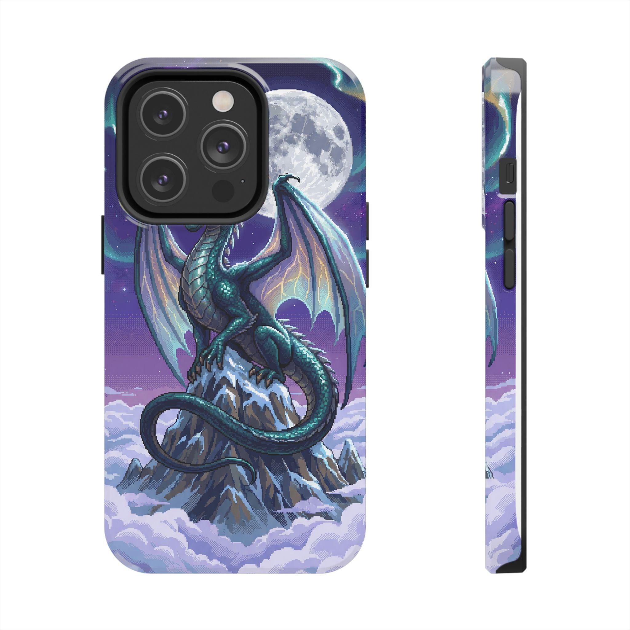 Retro Pixel Dragon on the Mountain Peak — Tough Phone Case
