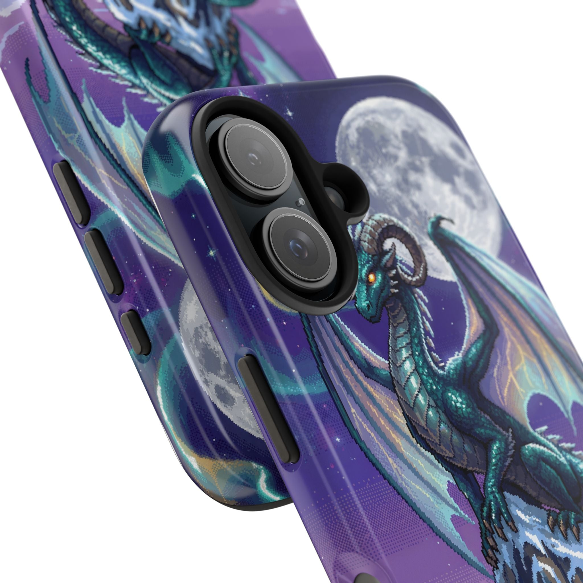 Retro Pixel Dragon on the Mountain Peak — Tough Phone Case