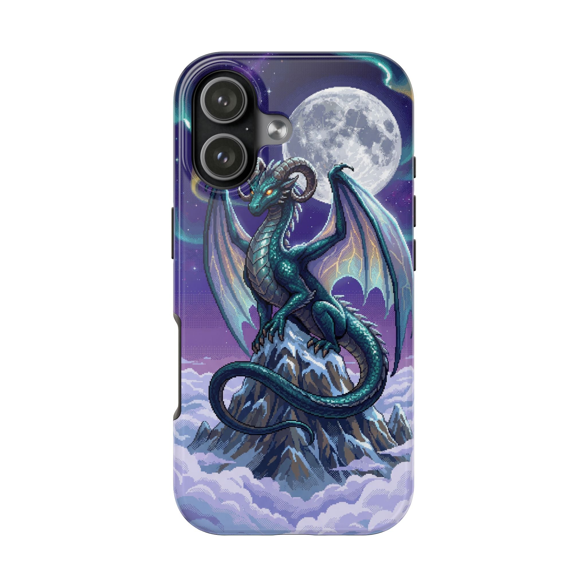 Retro Pixel Dragon on the Mountain Peak — Tough Phone Case