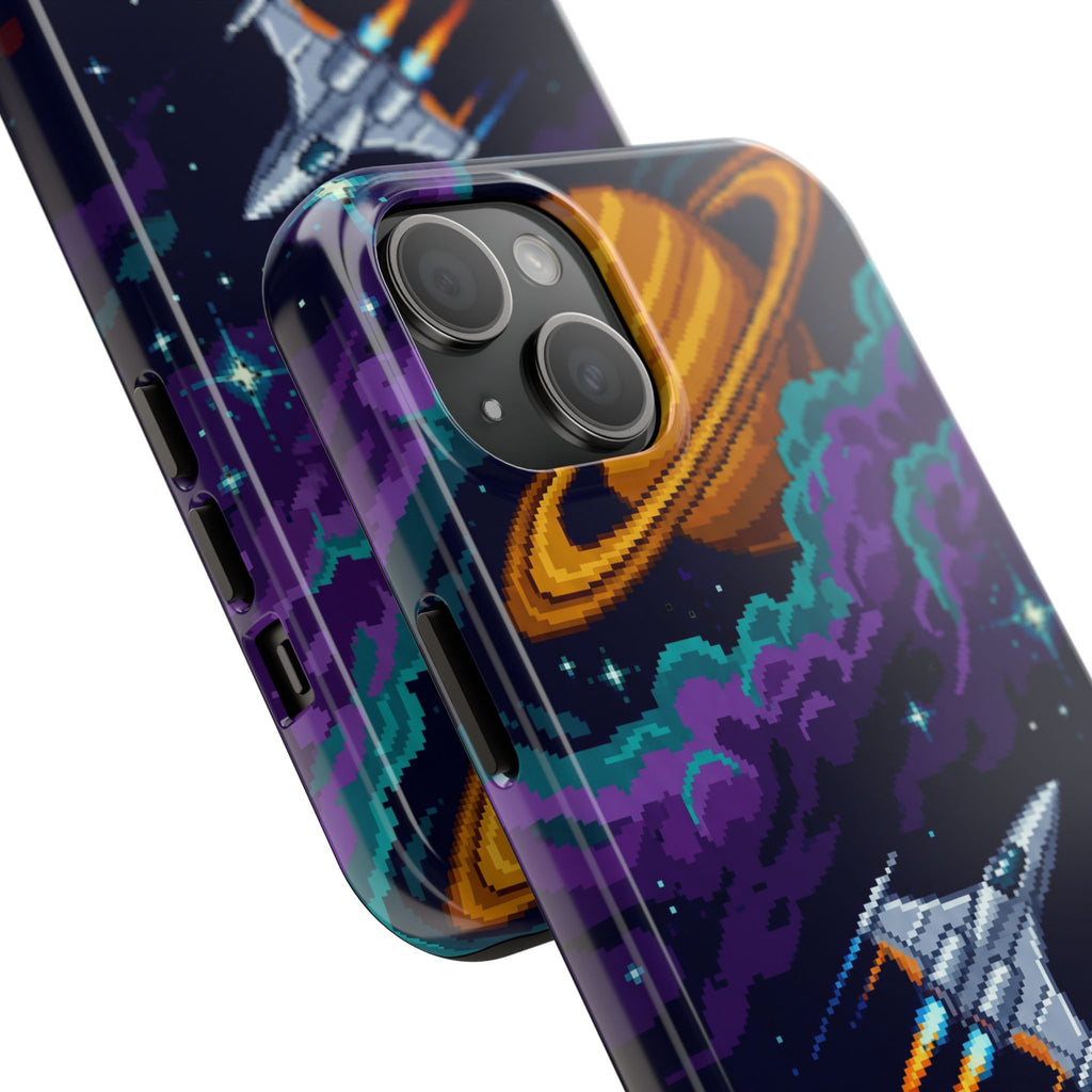 Retro Pixel Galactic Hero — Tough Phone Case