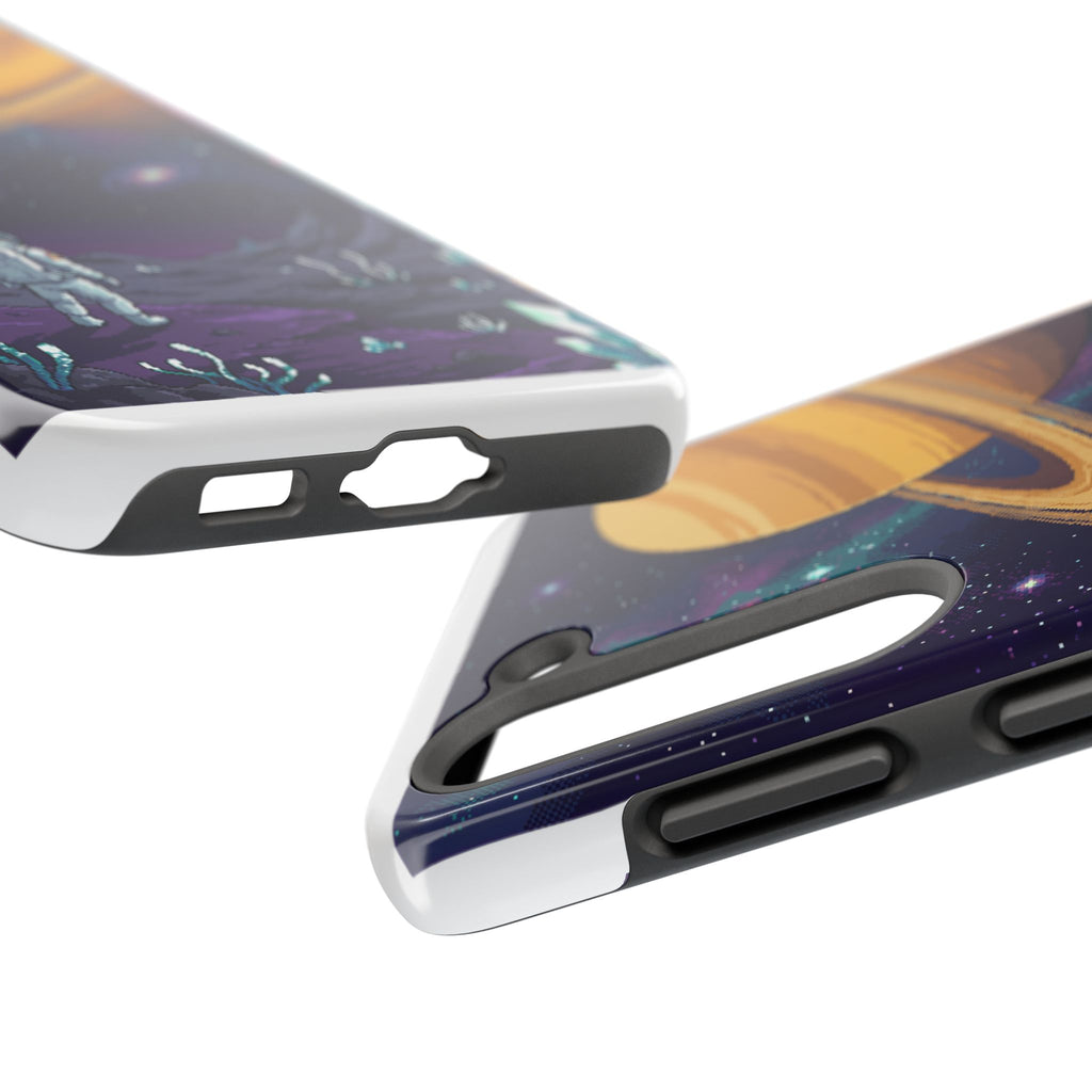 Retro Pixel Astronaut on an Alien World — Tough Phone Case