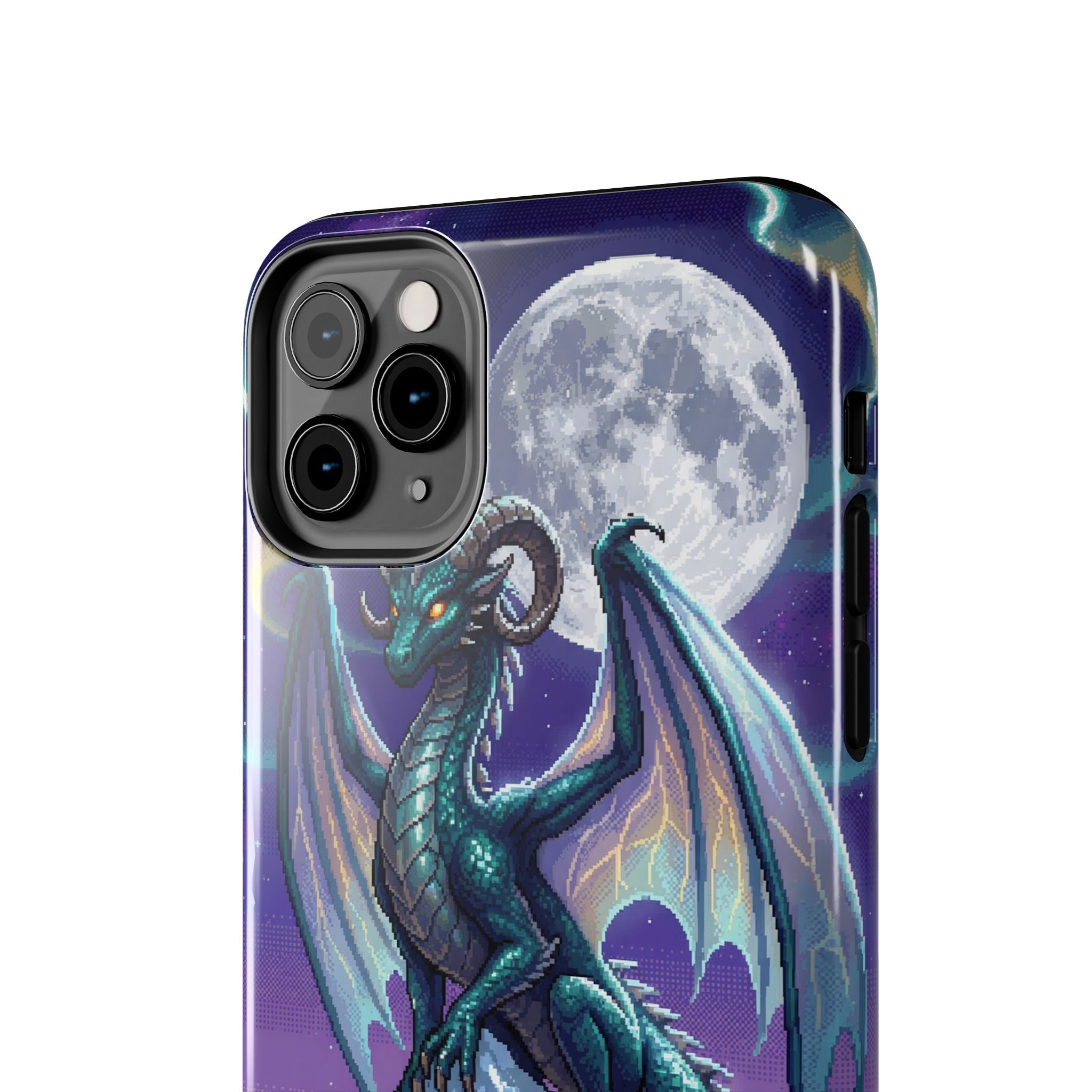 Retro Pixel Dragon on the Mountain Peak — Tough Phone Case
