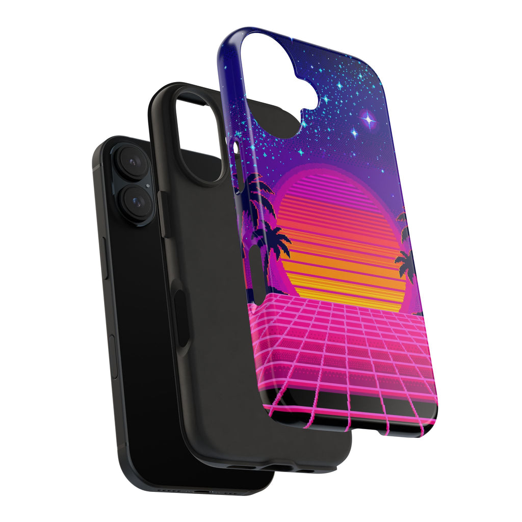 Retro Pixel 8-Bit Sunset — Tough Phone Case