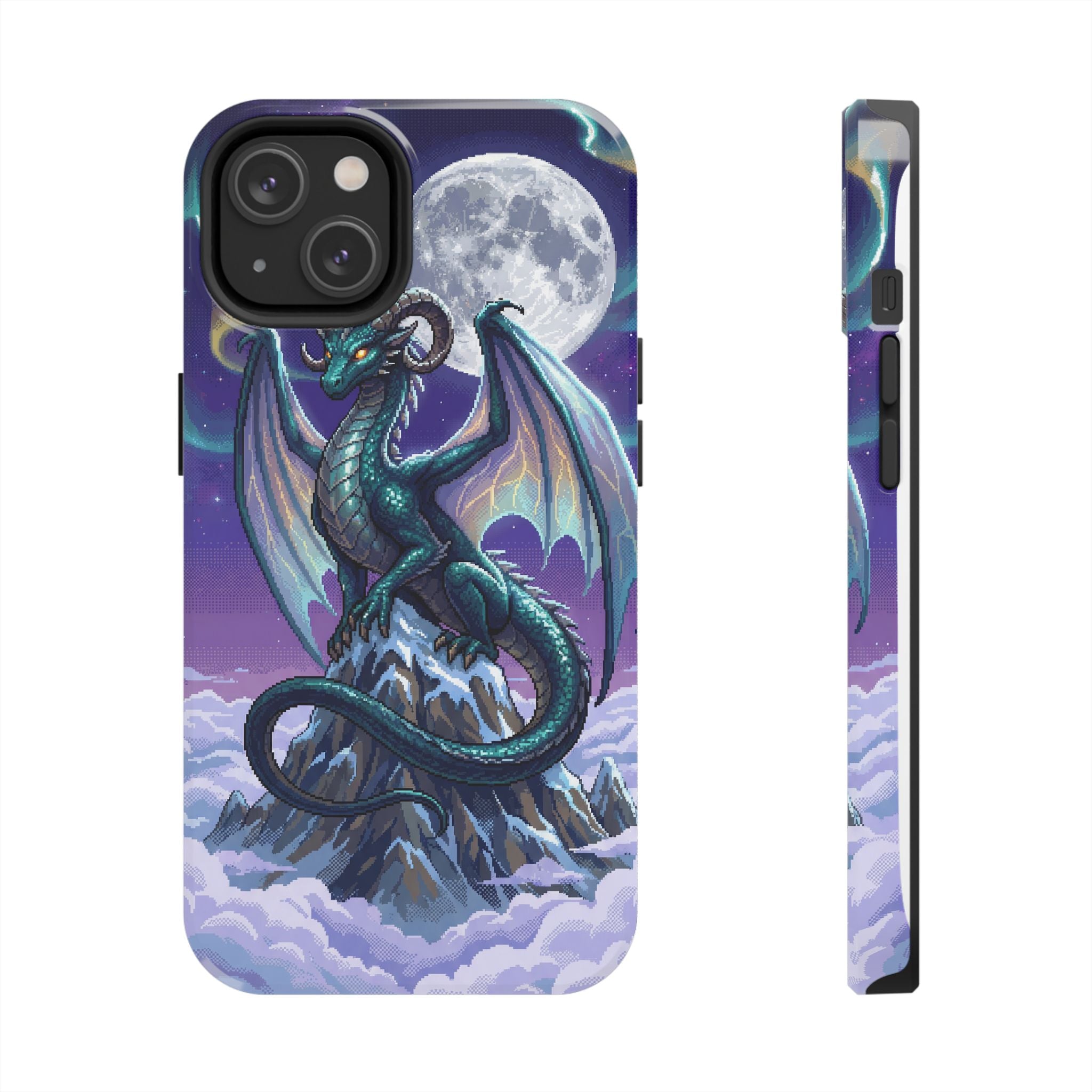 Retro Pixel Dragon on the Mountain Peak — Tough Phone Case