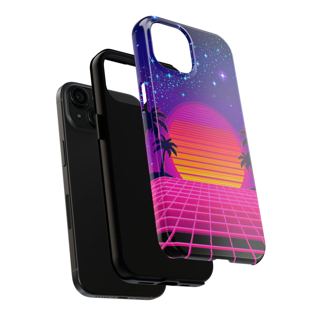 Retro Pixel 8-Bit Sunset — Tough Phone Case