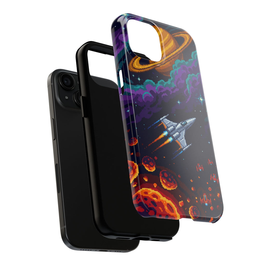 Retro Pixel Galactic Hero — Tough Phone Case