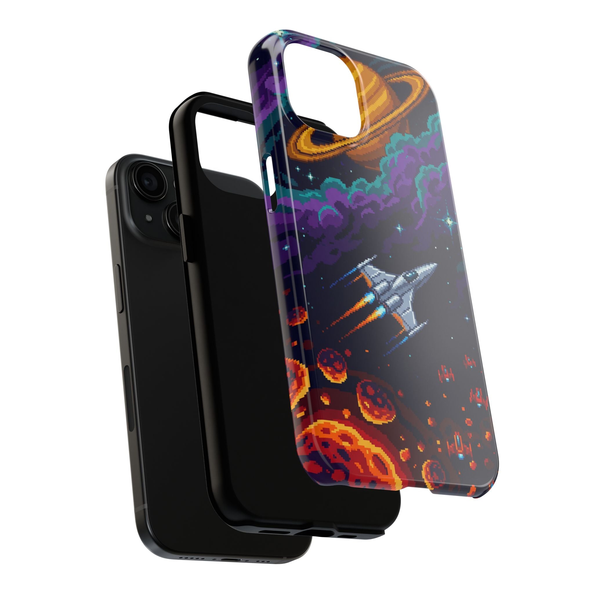 Retro Pixel Galactic Hero — Tough Phone Case