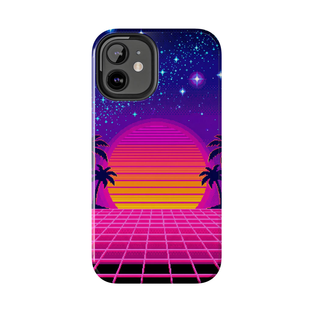Retro Pixel 8-Bit Sunset — Tough Phone Case