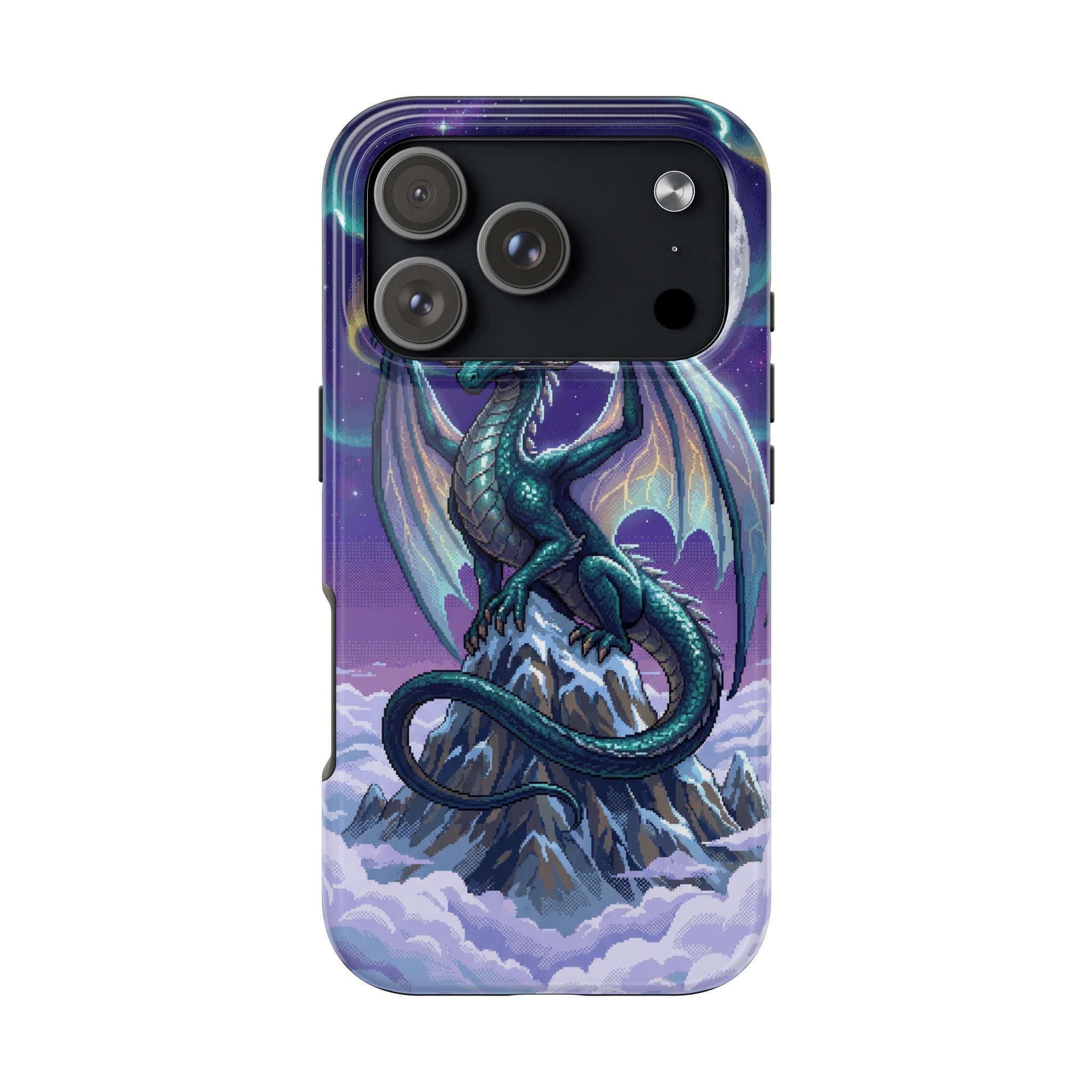 Retro Pixel Dragon on the Mountain Peak — Tough Phone Case