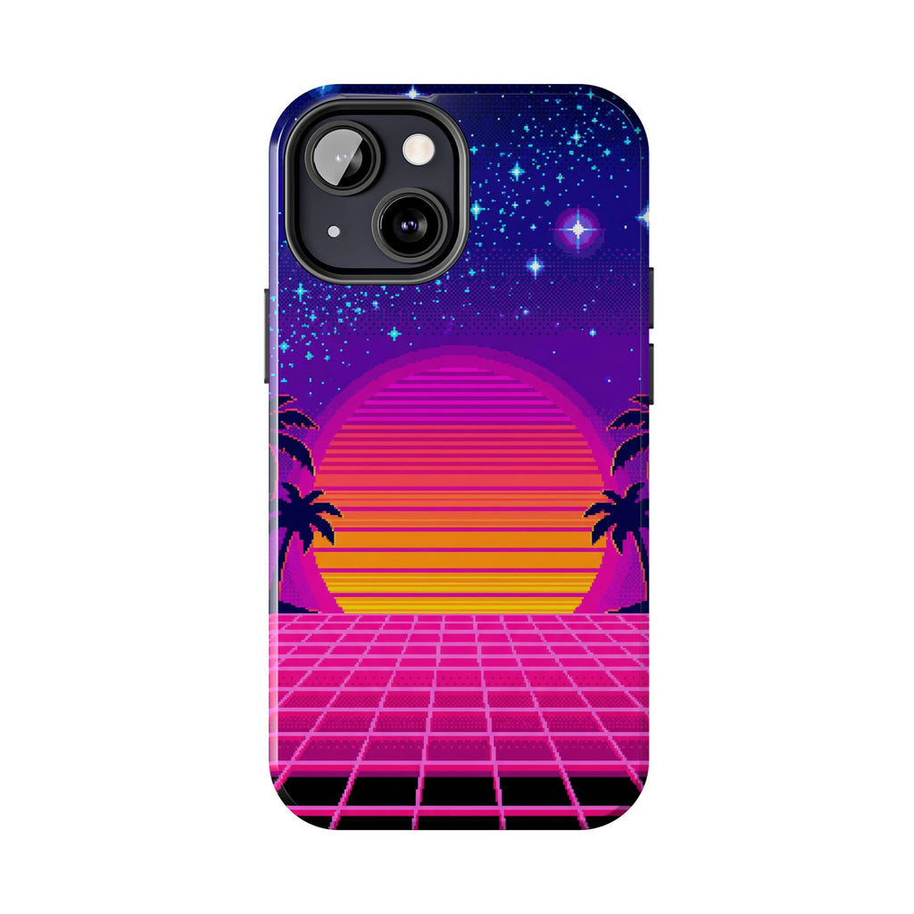 Retro Pixel 8-Bit Sunset — Tough Phone Case