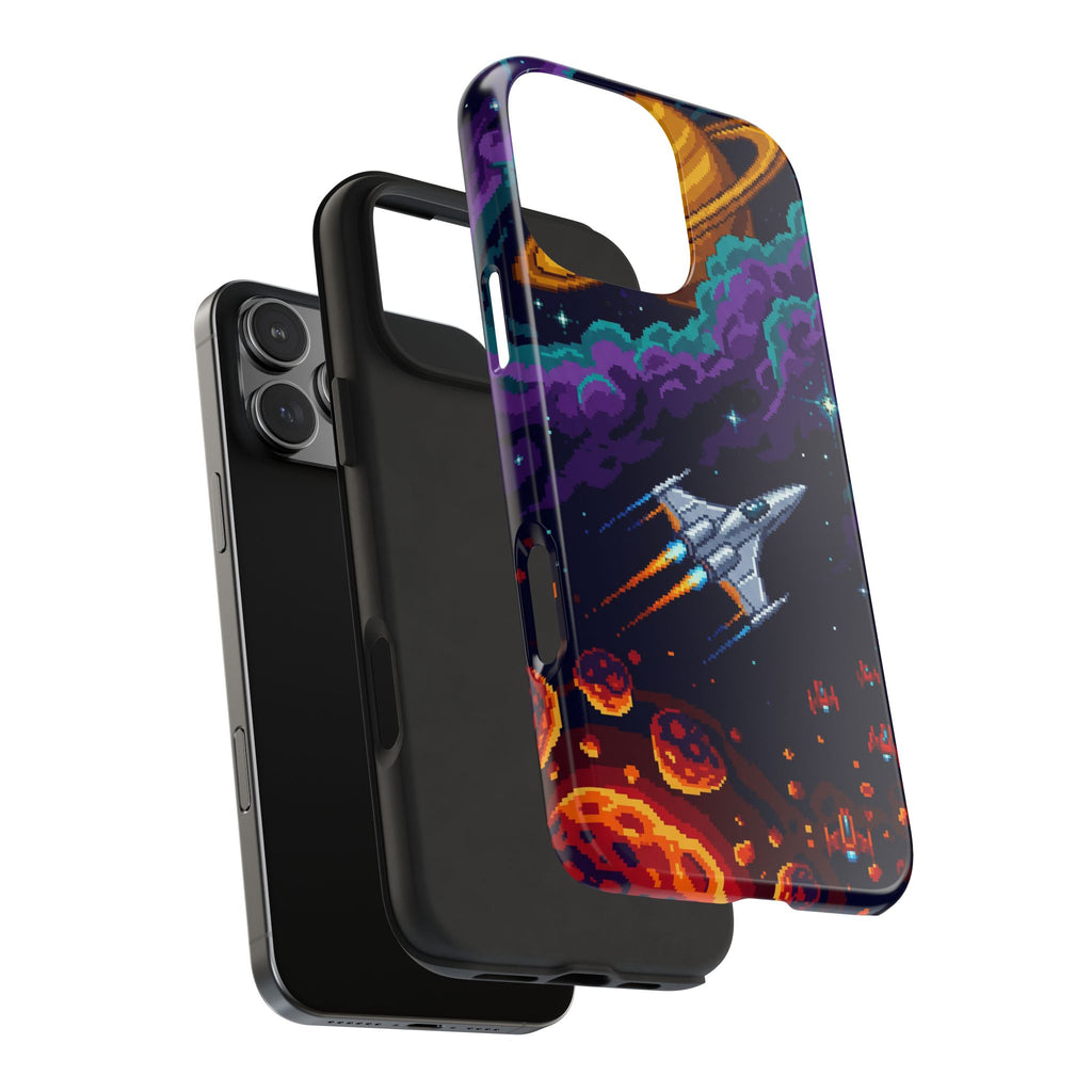 Retro Pixel Galactic Hero — Tough Phone Case