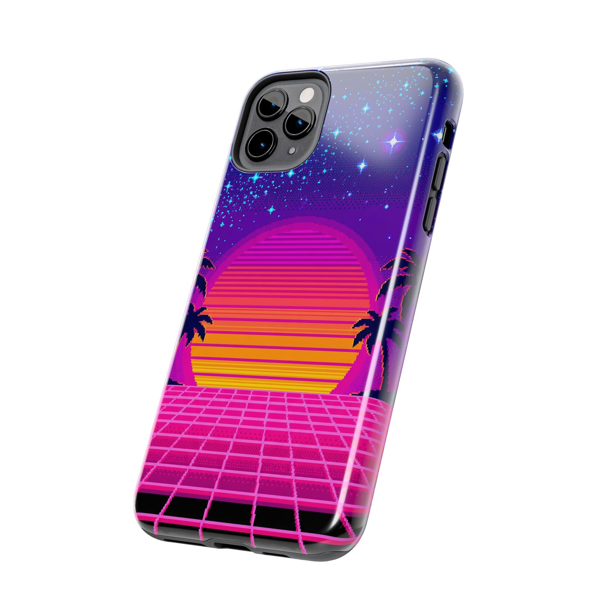 Retro Pixel 8-Bit Sunset — Tough Phone Case