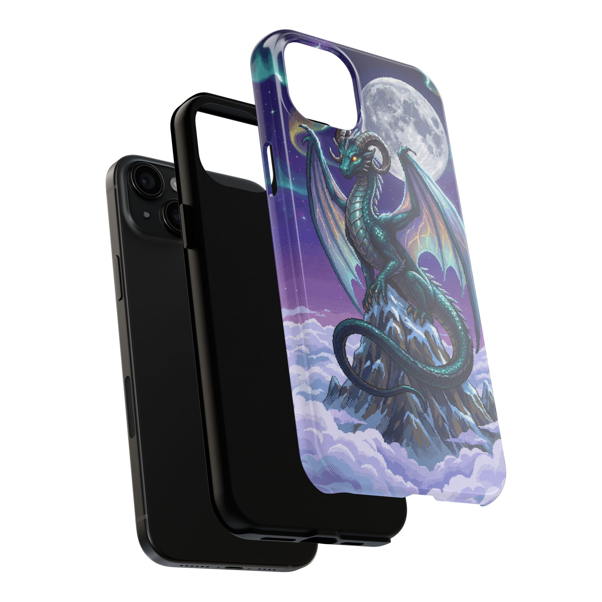 Retro Pixel Dragon on the Mountain Peak — Tough Phone Case