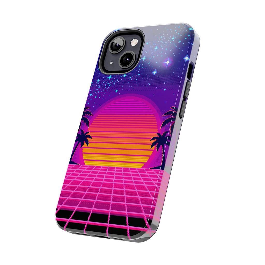 Retro Pixel 8-Bit Sunset — Tough Phone Case