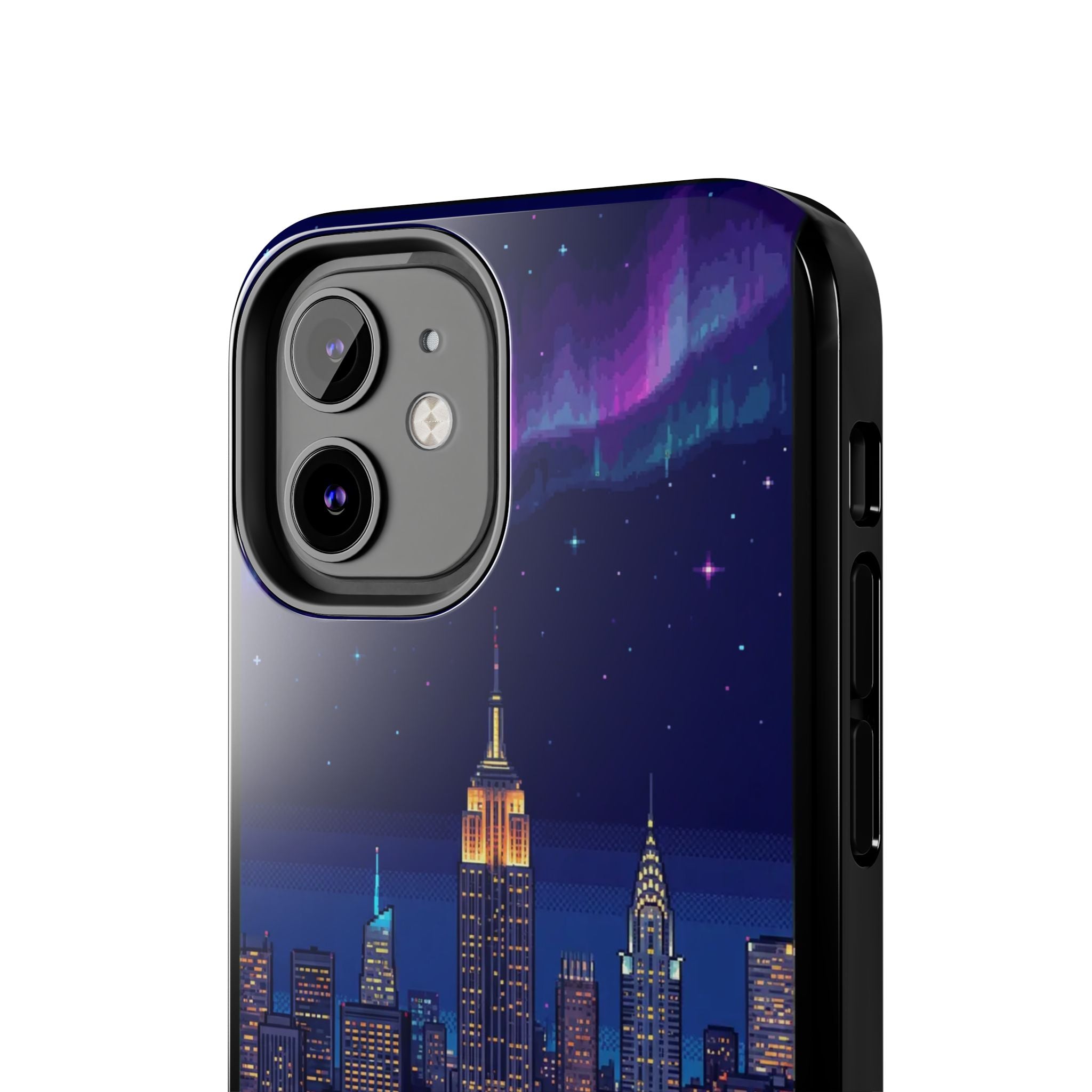 Retro Pixel NYC Skyline at Night — Tough Phone Case