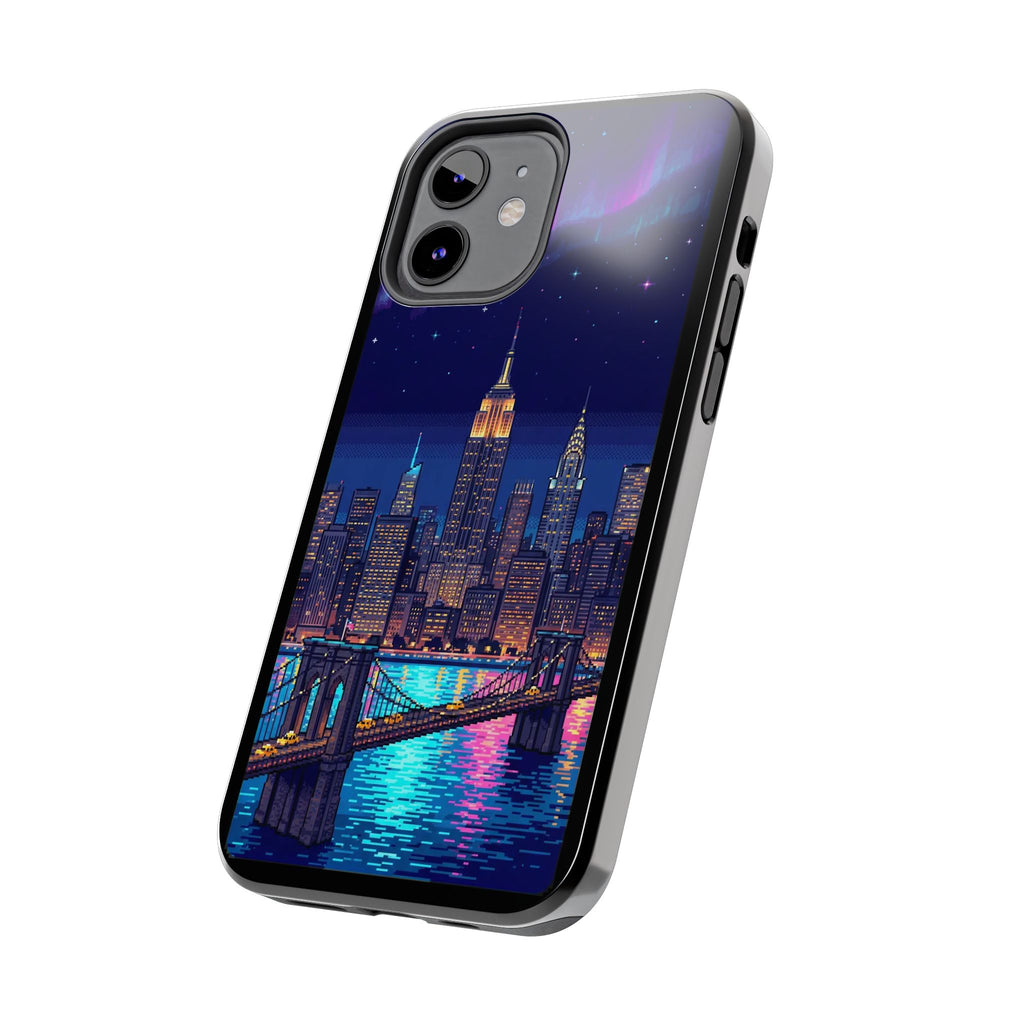Retro Pixel NYC Skyline at Night — Tough Phone Case