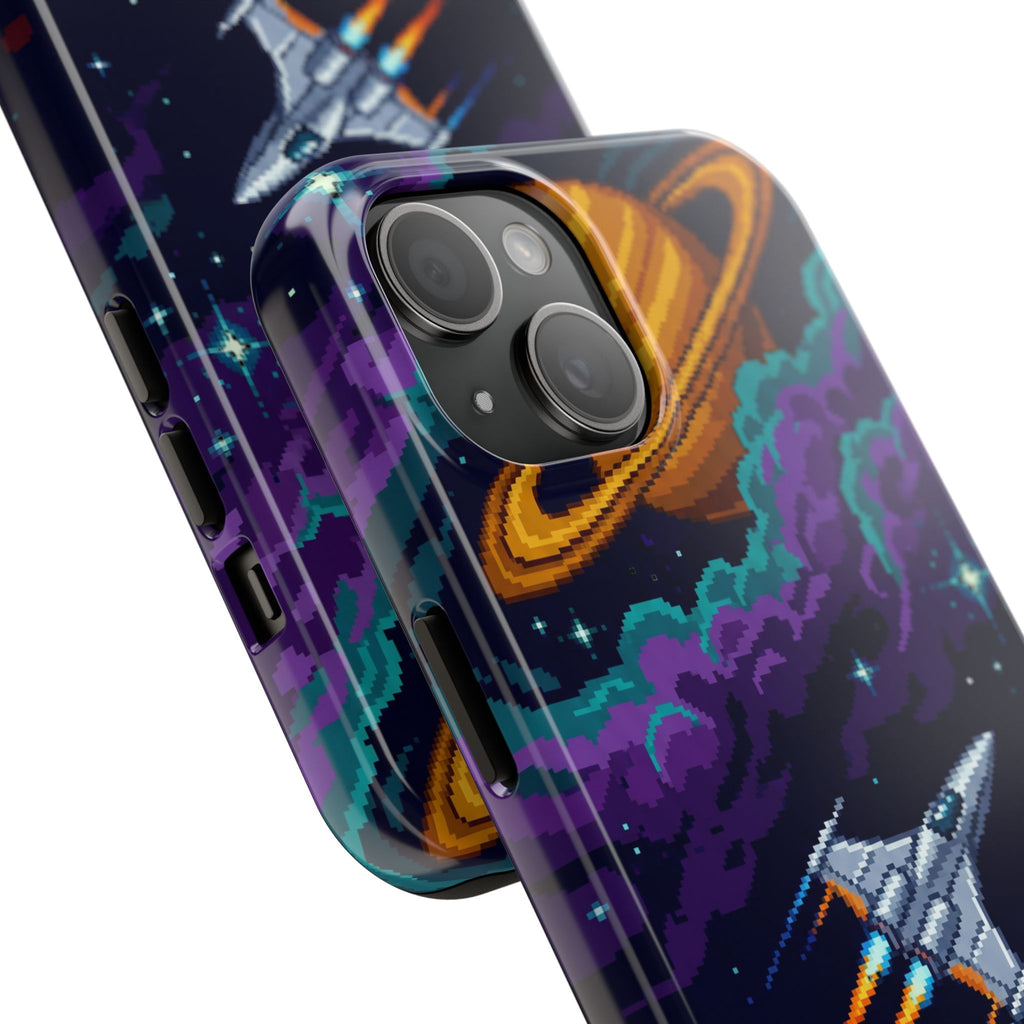 Retro Pixel Galactic Hero — Tough Phone Case