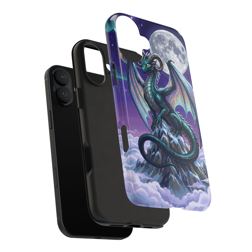 Retro Pixel Dragon on the Mountain Peak — Tough Phone Case