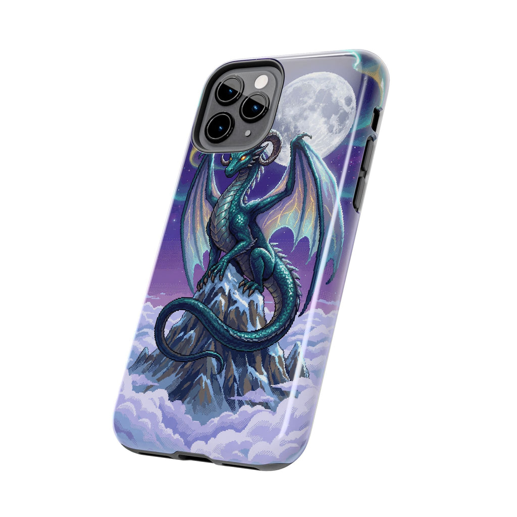 Retro Pixel Dragon on the Mountain Peak — Tough Phone Case