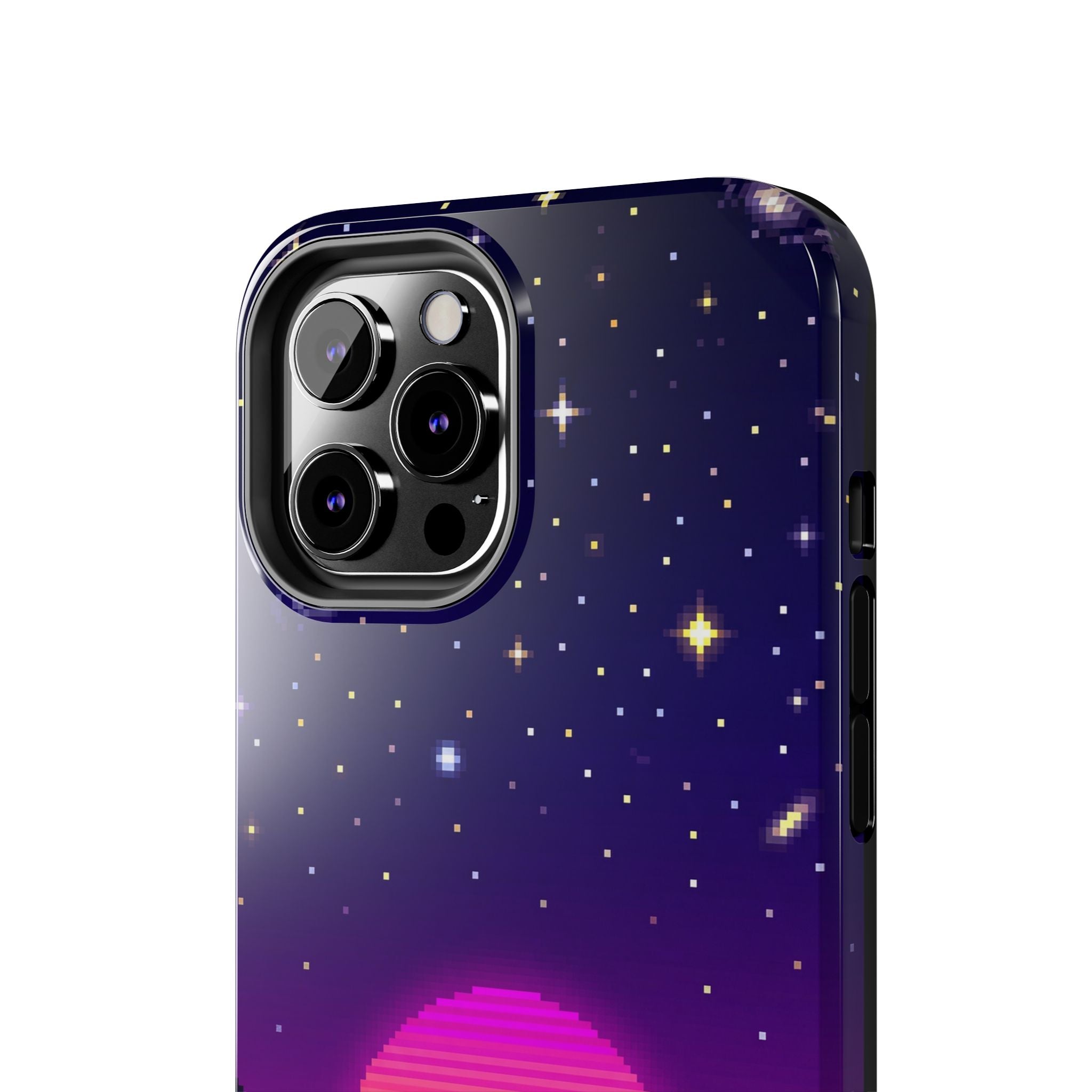 Retro Pixel Neon Grid — Tough Phone Case