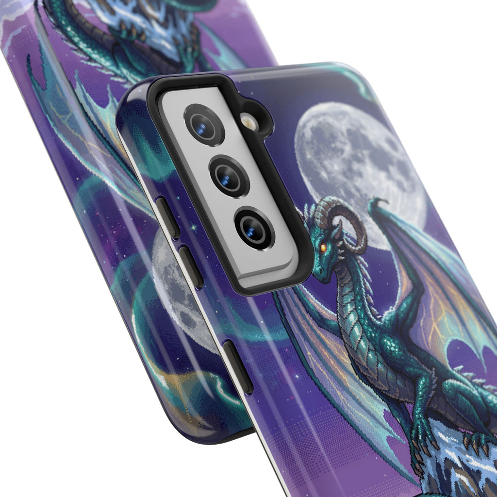 Retro Pixel Dragon on the Mountain Peak — Tough Phone Case