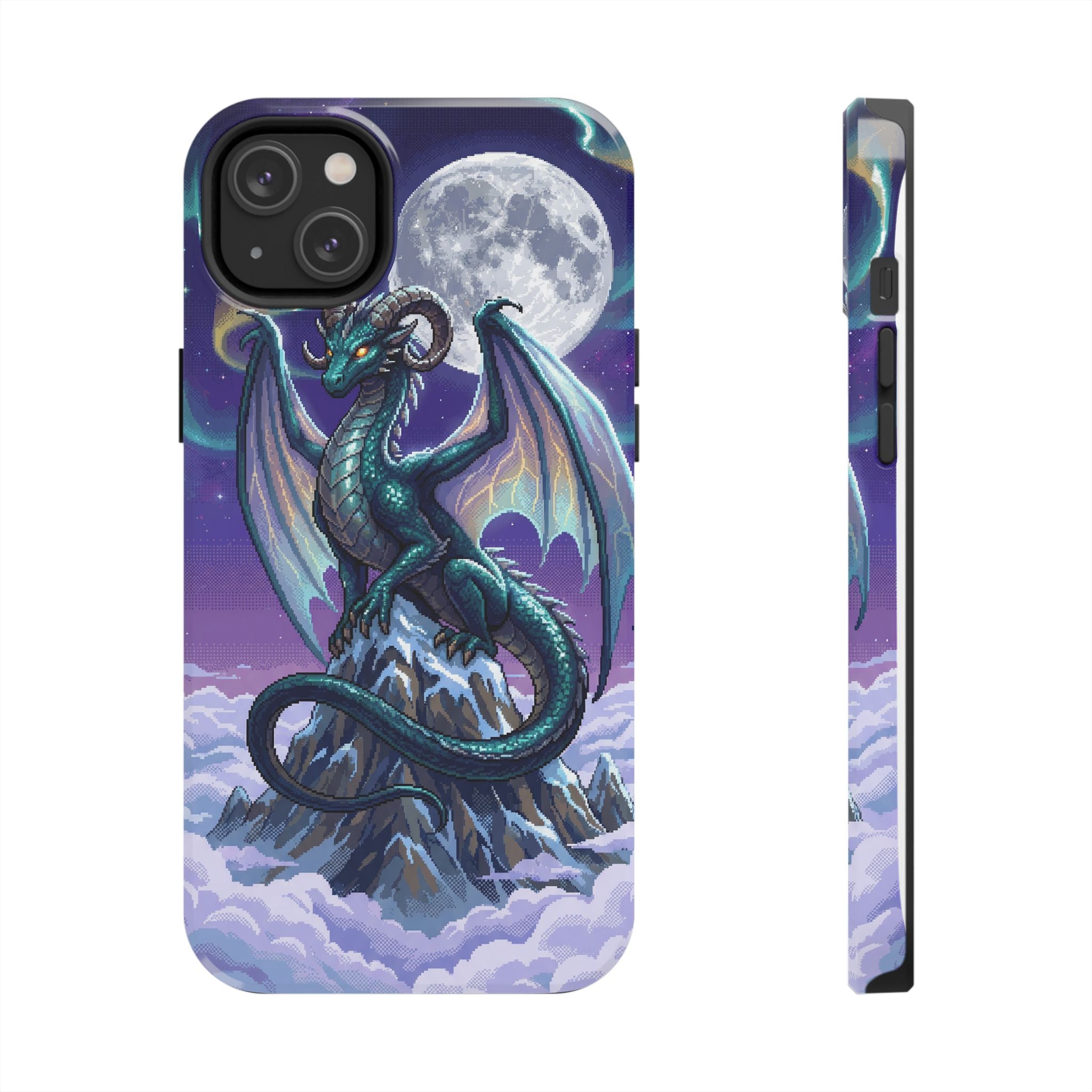 Retro Pixel Dragon on the Mountain Peak — Tough Phone Case