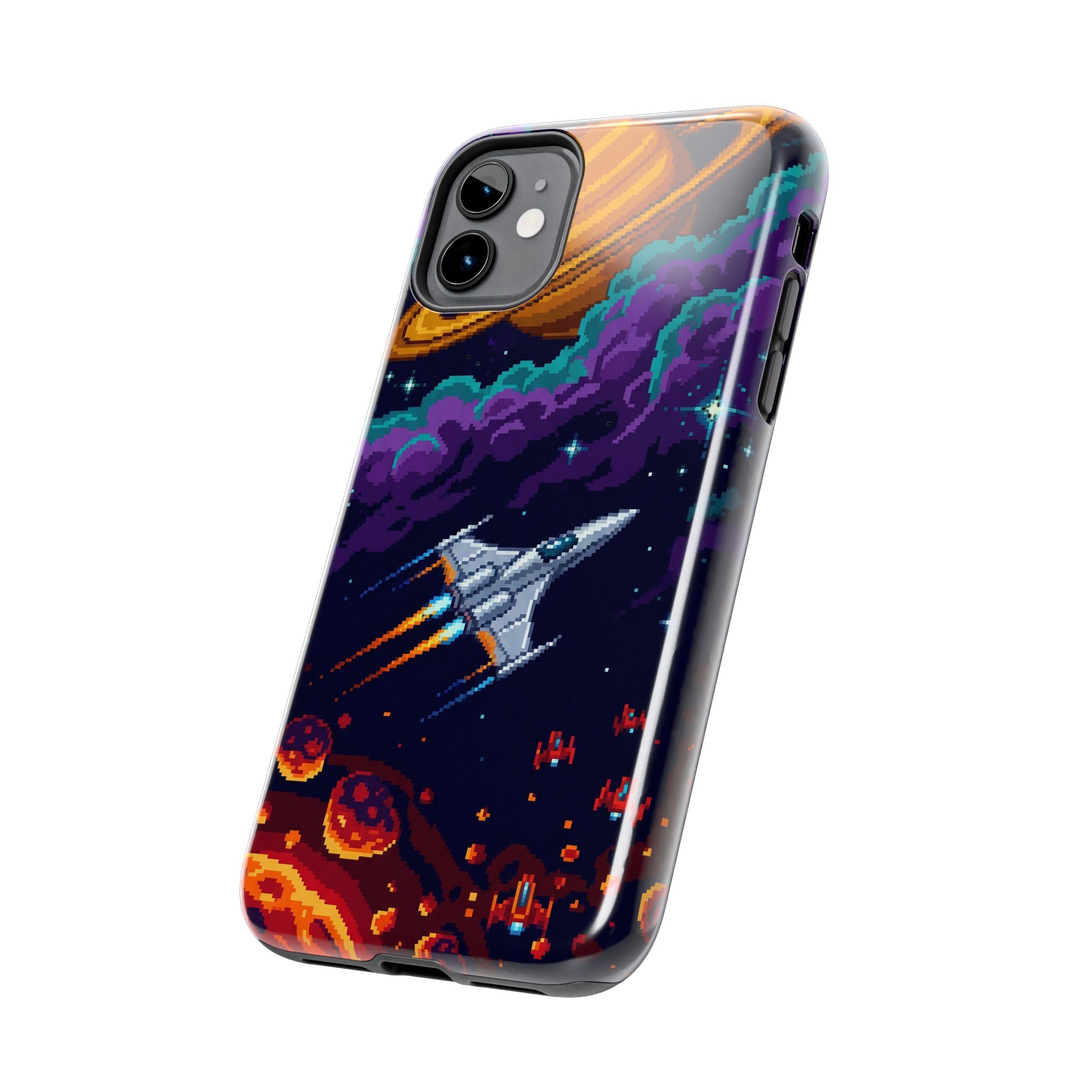 Retro Pixel Galactic Hero — Tough Phone Case