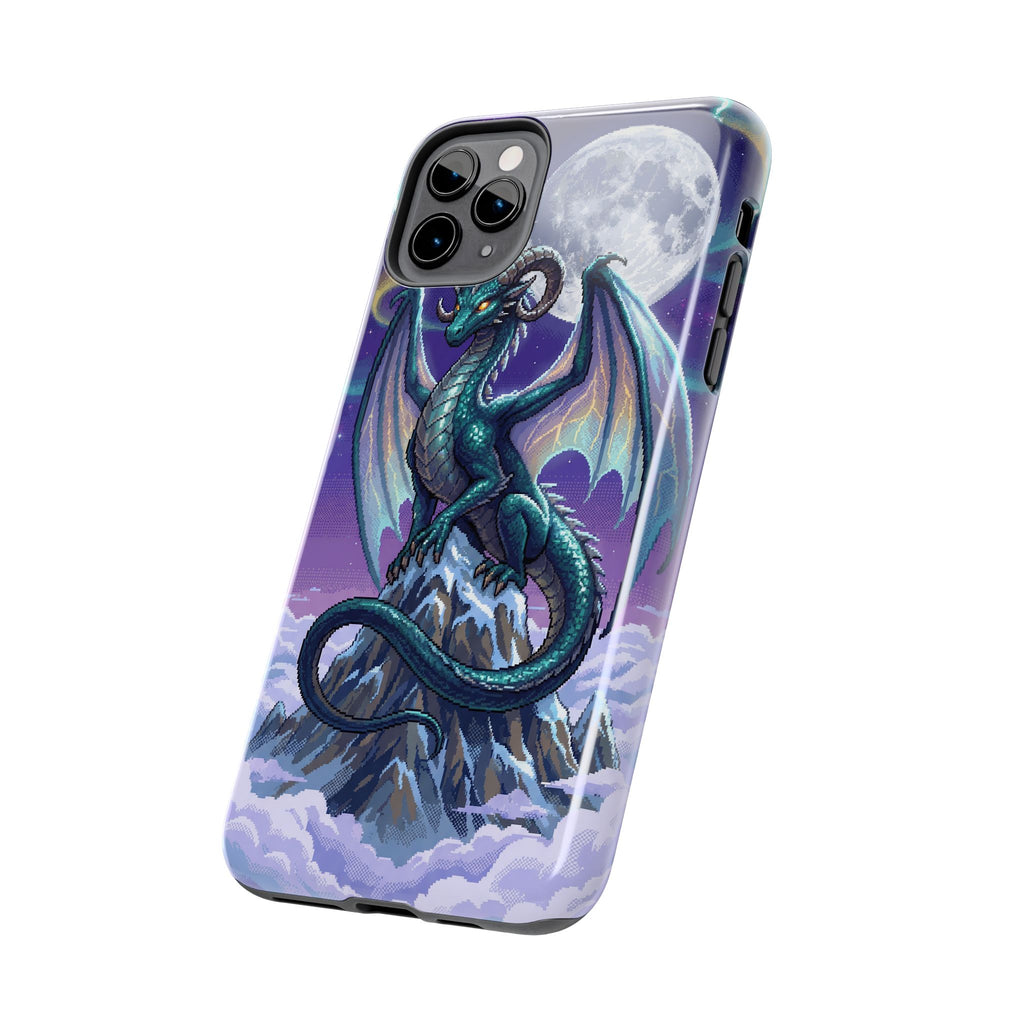 Retro Pixel Dragon on the Mountain Peak — Tough Phone Case