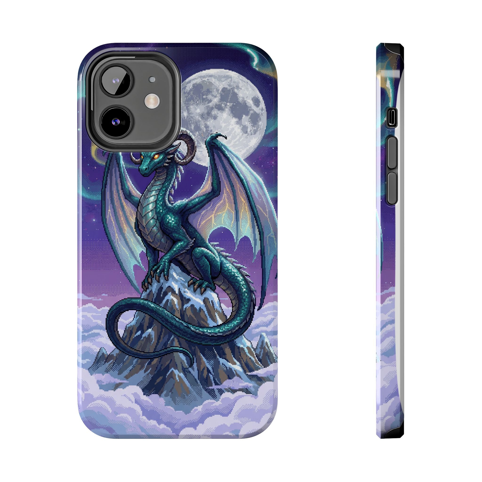 Retro Pixel Dragon on the Mountain Peak — Tough Phone Case