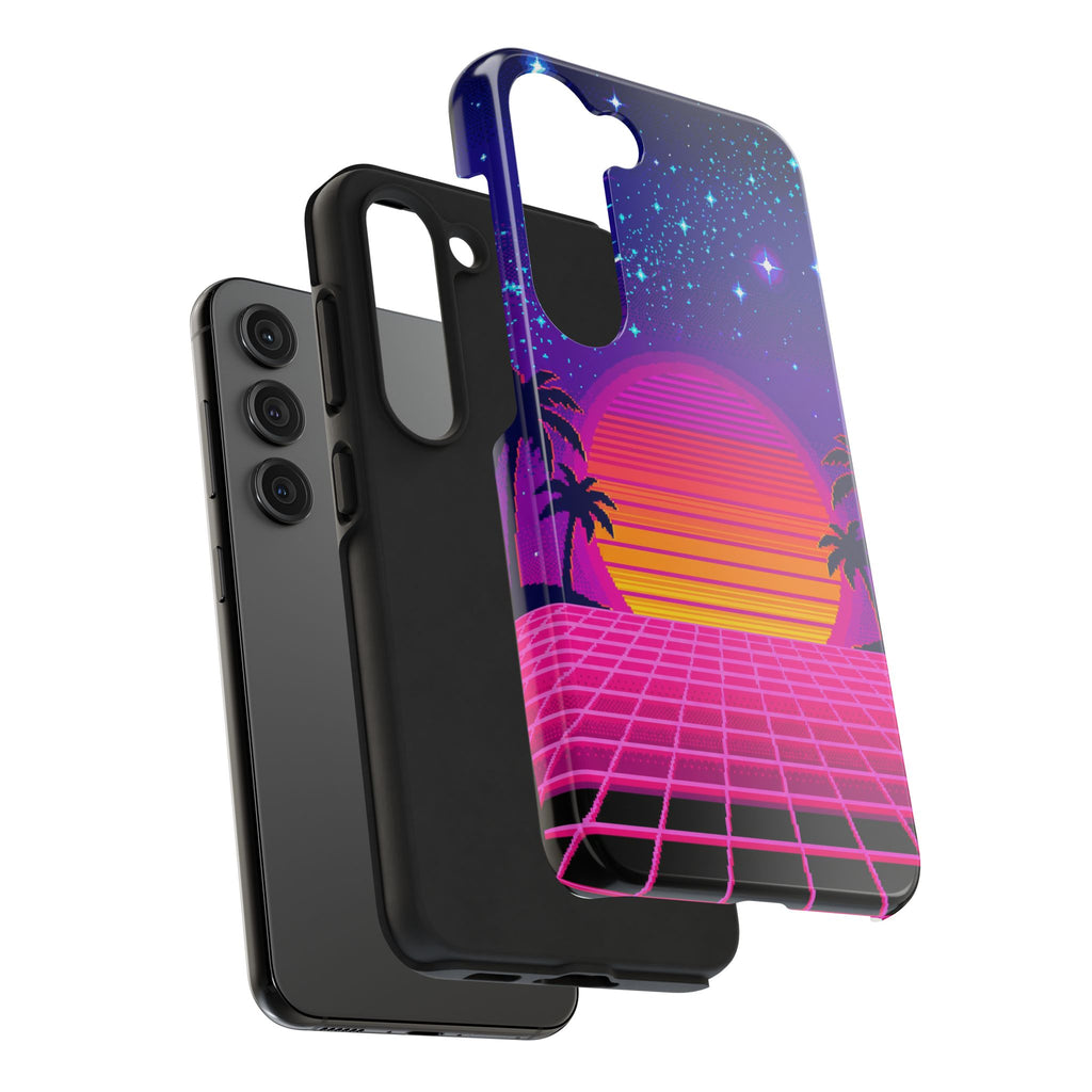 Retro Pixel 8-Bit Sunset — Tough Phone Case