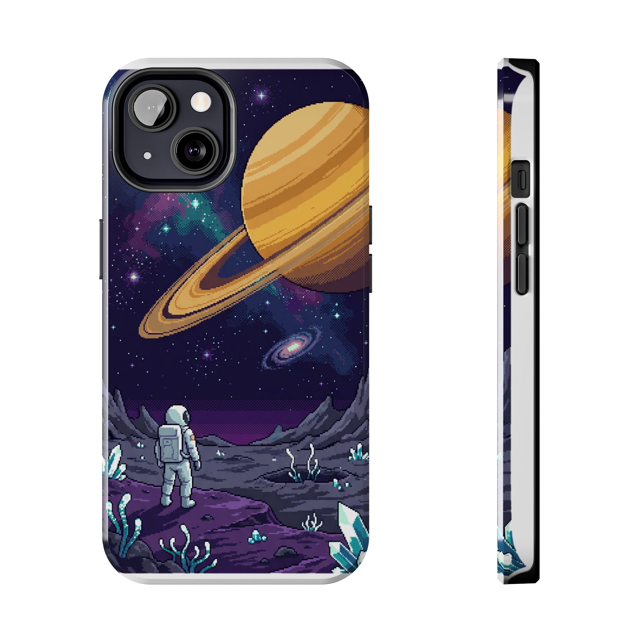 Retro Pixel Astronaut on an Alien World — Tough Phone Case
